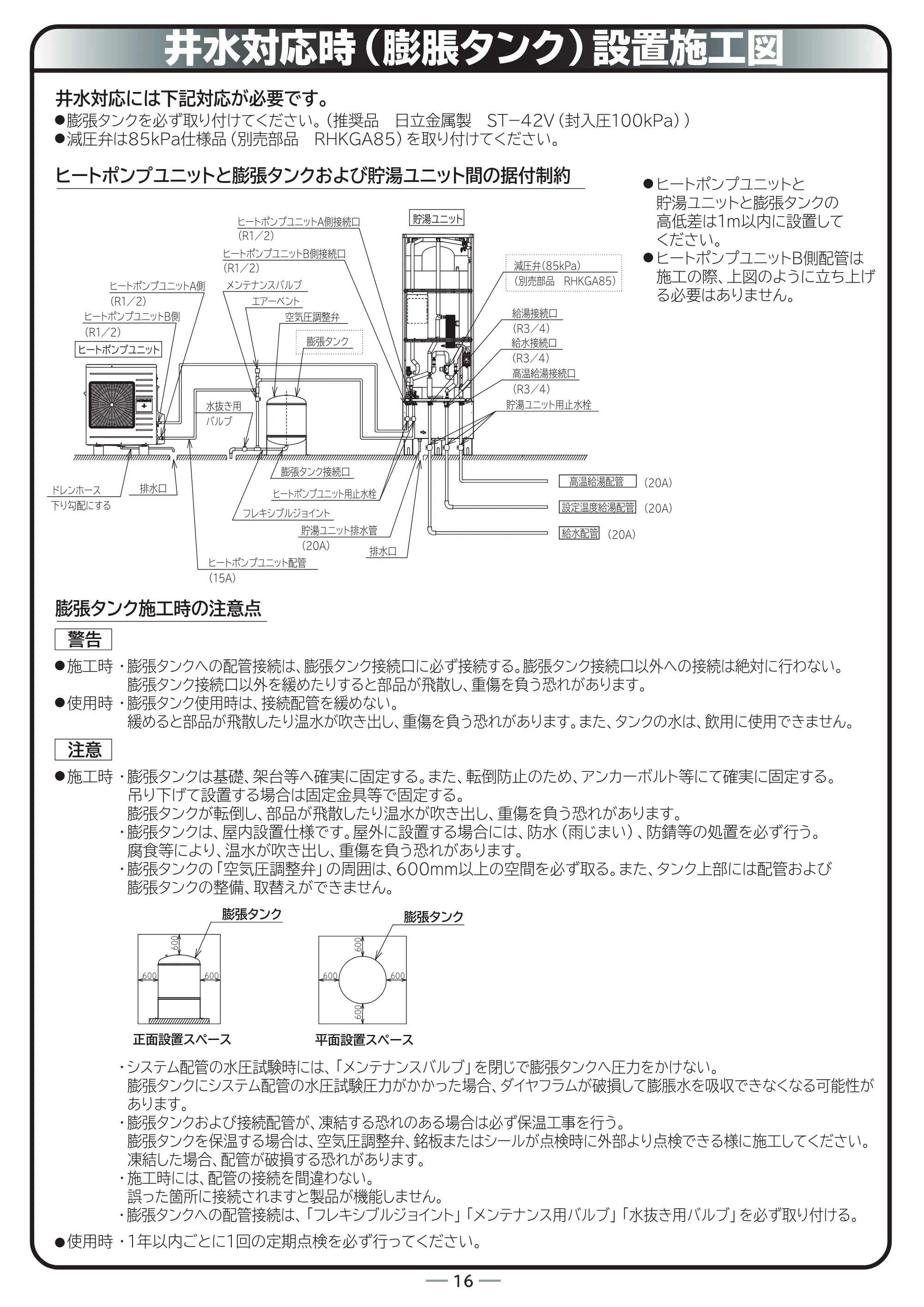 日立 RHK-10BD 据付説明書 — 原本ページ — 16ページ
