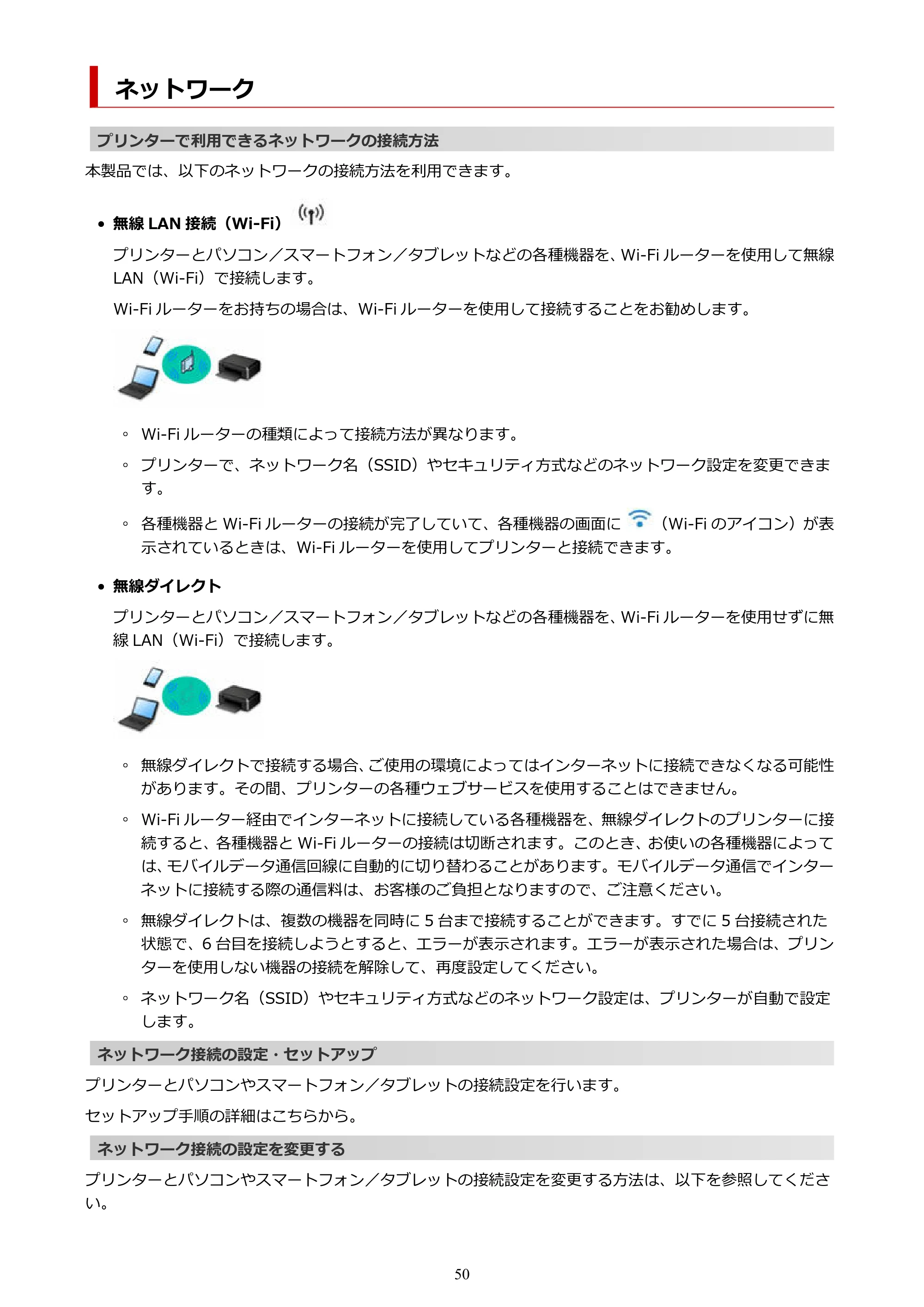 キヤノン PIXUS TS3330 TS3330 （PDF） オンラインマニュアル - 取扱説明書 - （Windows） 2026年5月21日掲載（PDF：5.2MB） — ネットワーク — 原本ページ — 50ページ