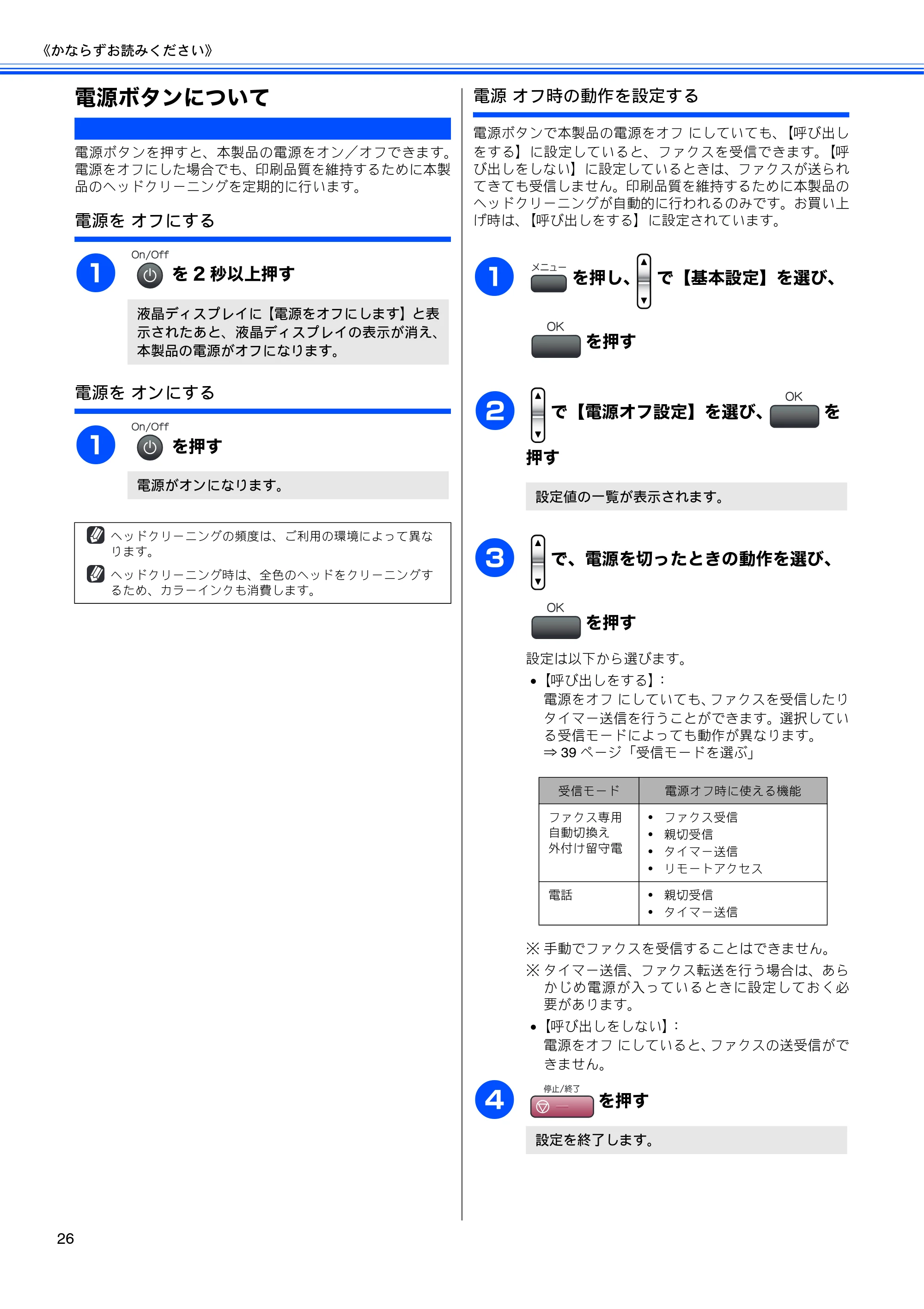 ブラザー MFC-460CN 取扱説明書（本体） — 電源ボタンについて — 原本ページ — 28ページ