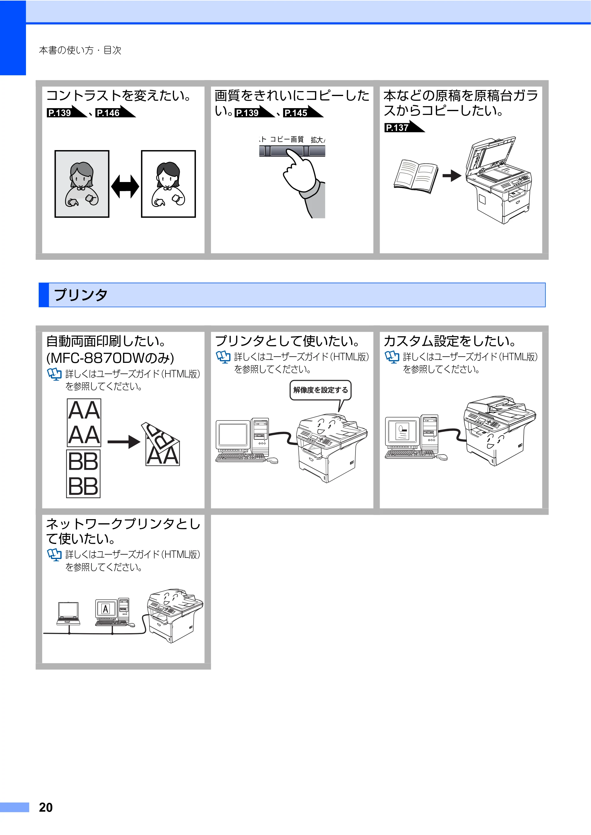 ブラザー MFC-8460N 取扱説明書（本体） — プリンタ — 原本ページ — 20ページ