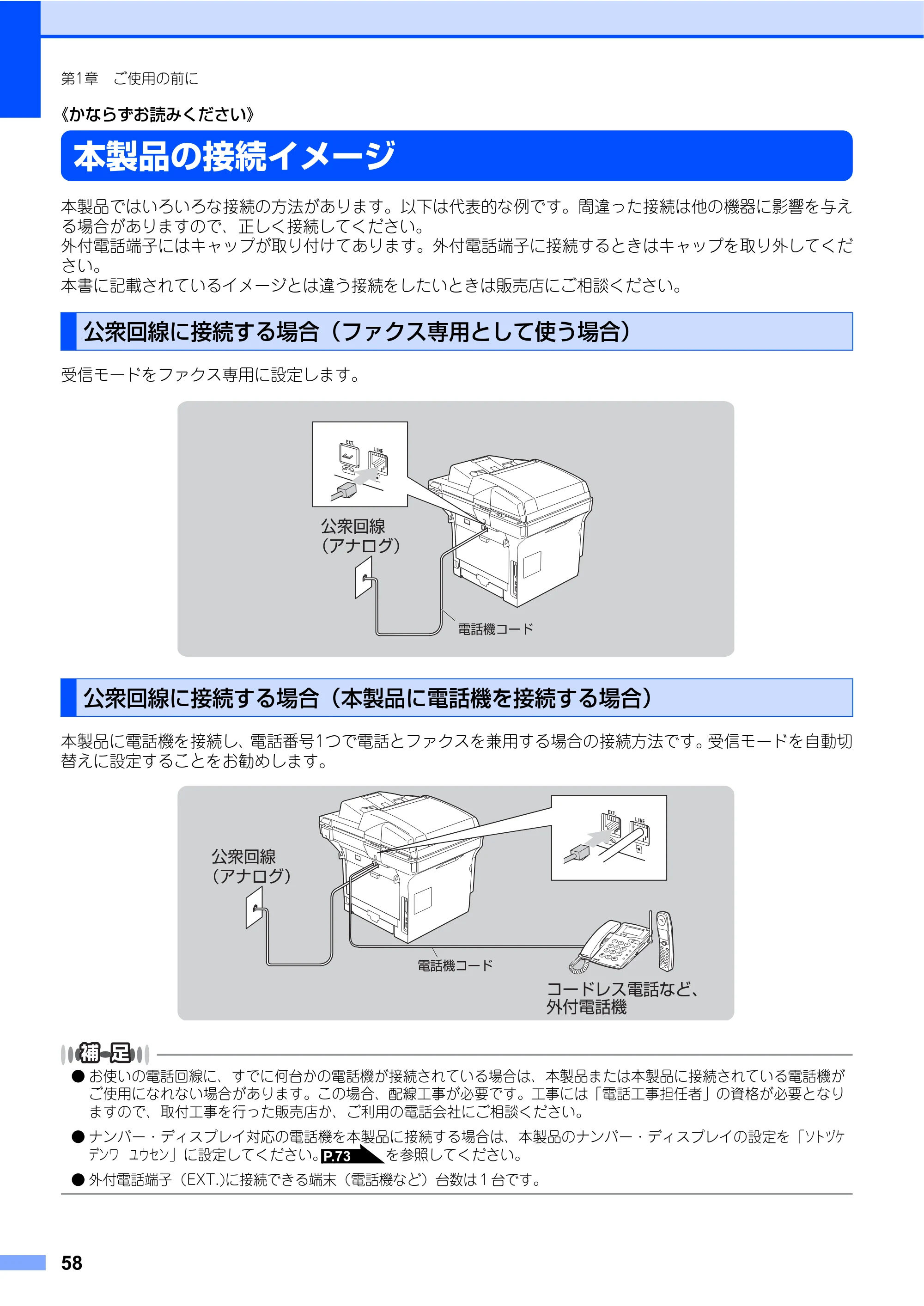 ブラザー MFC-8460N 取扱説明書（本体） — 本製品の接続イメージ — 原本ページ — 58ページ