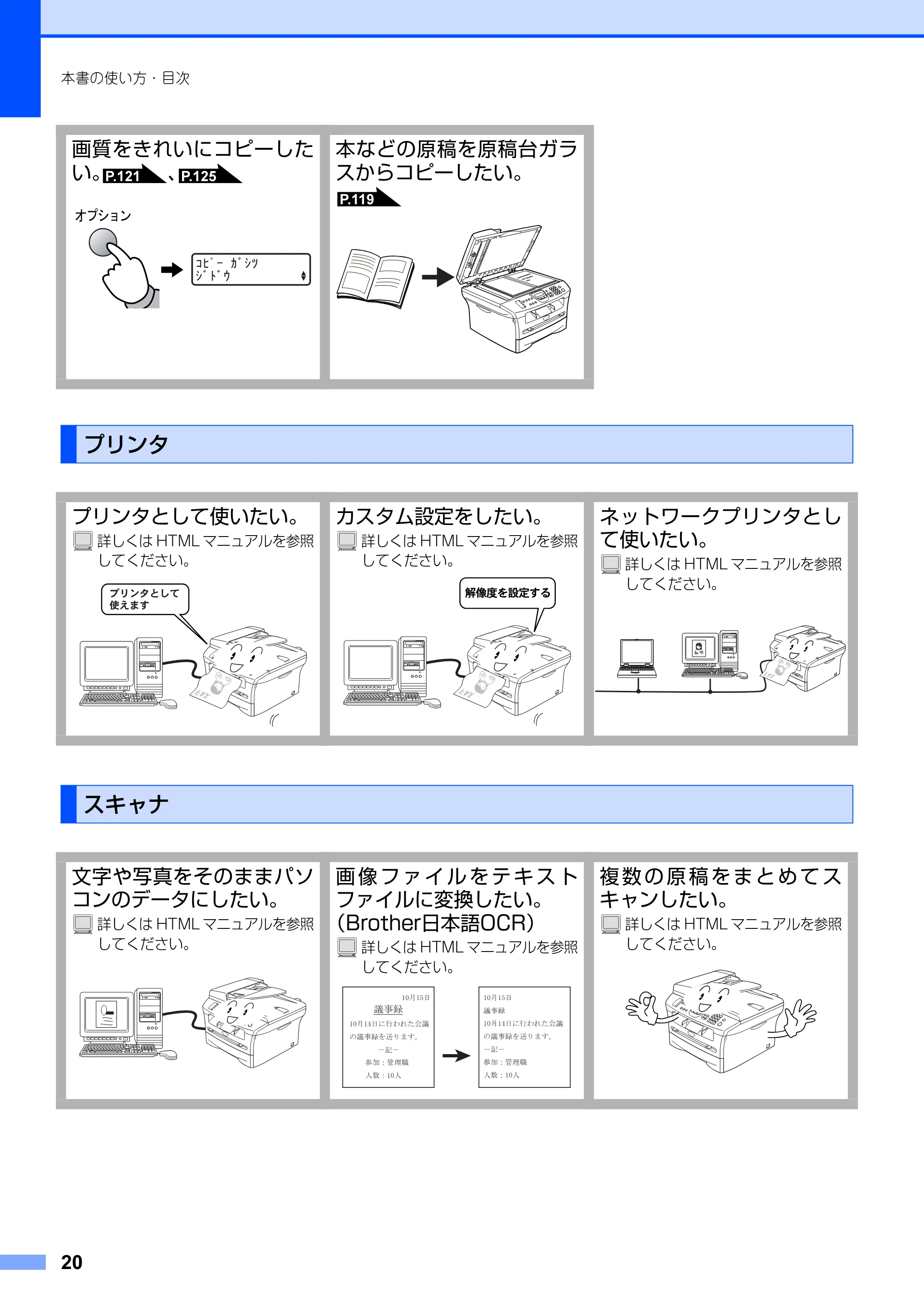 ブラザー MFC-7420 / MFC-7820N 取扱説明書（本体） — プリンタ — 原本ページ — 20ページ