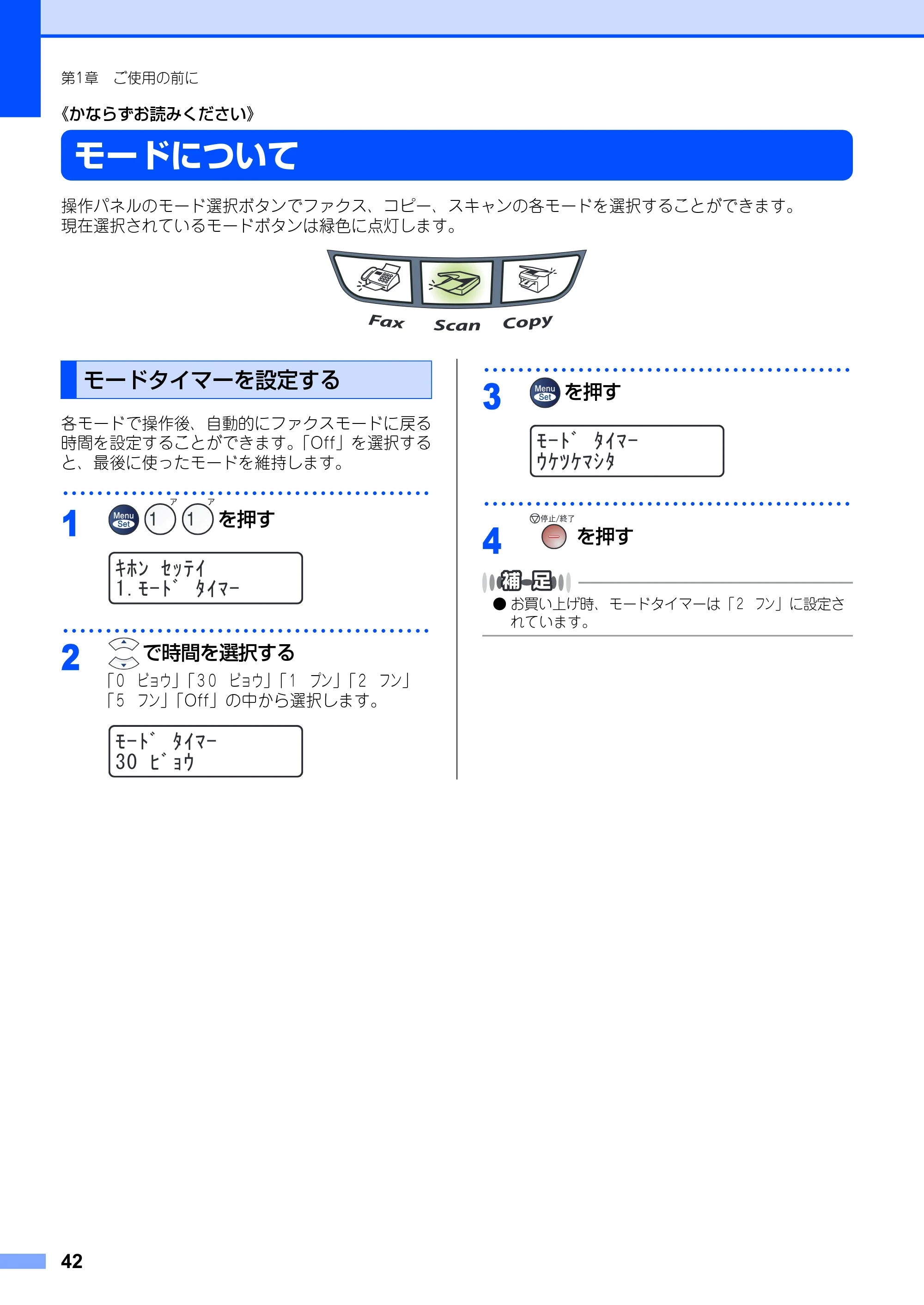 ブラザー MFC-7420 / MFC-7820N 取扱説明書（本体） — モードについて — 原本ページ — 42ページ