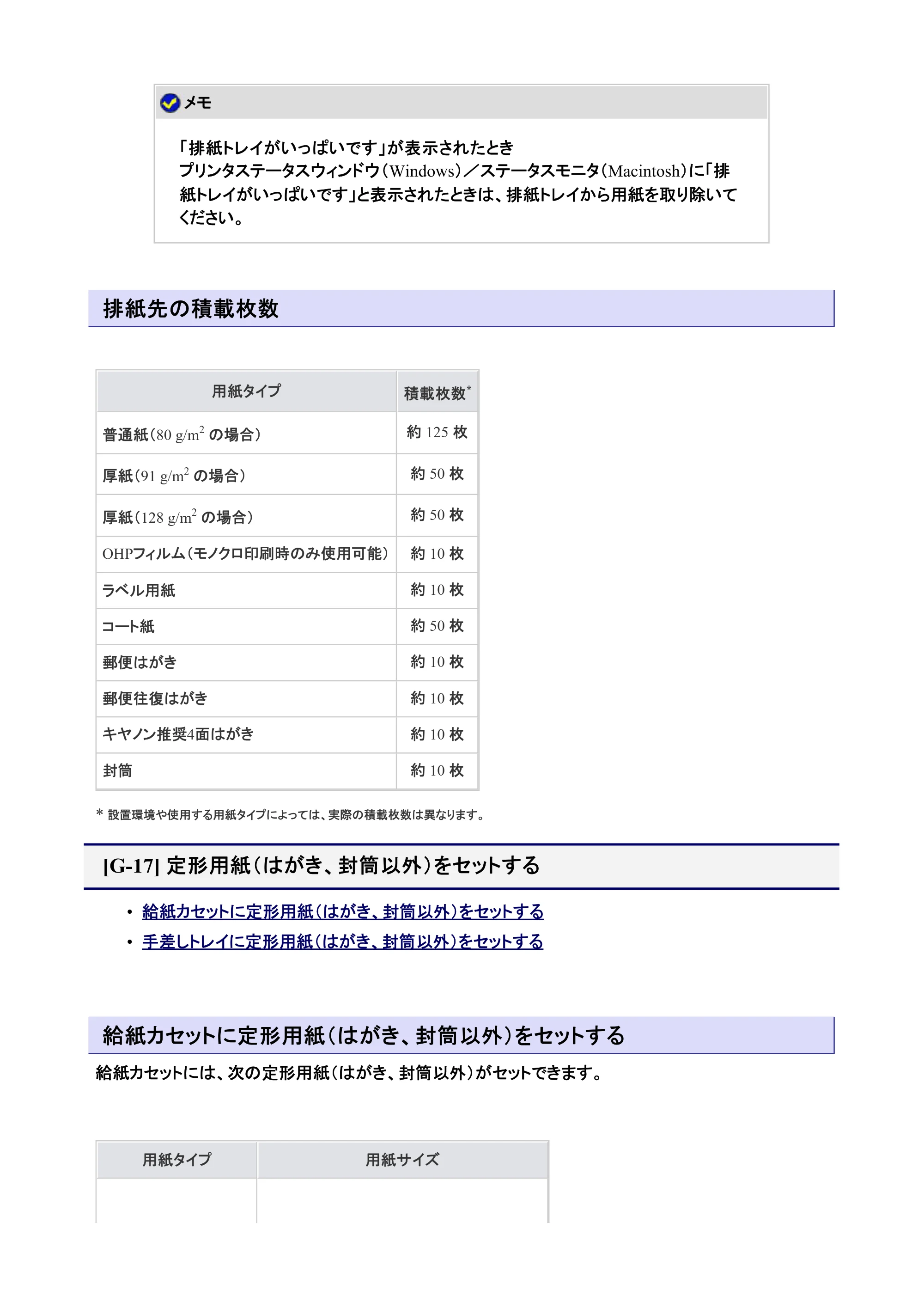 キヤノン LBP7200C/7200CN ユーザーズガイド （PDF版） 2019年10月9日更新（PDF：10.9MB） — 定形用紙（はがき、封筒以外）をセットする — 原本ページ — 251ページ