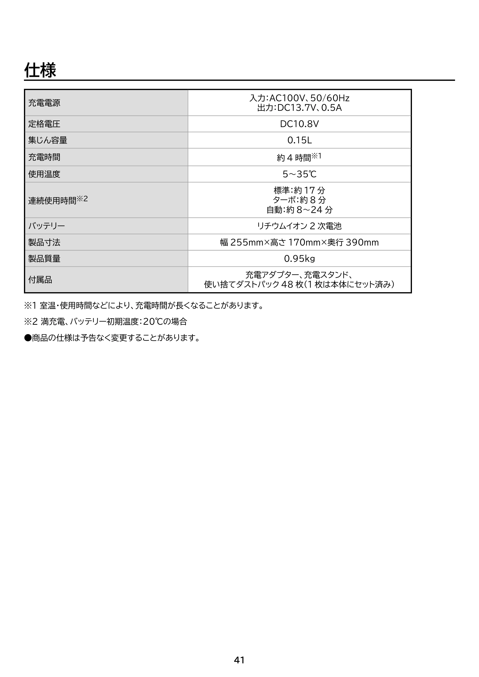 アイリスオーヤマ FBD-D1-NH 取扱説明書 — 原本ページ — 41ページ