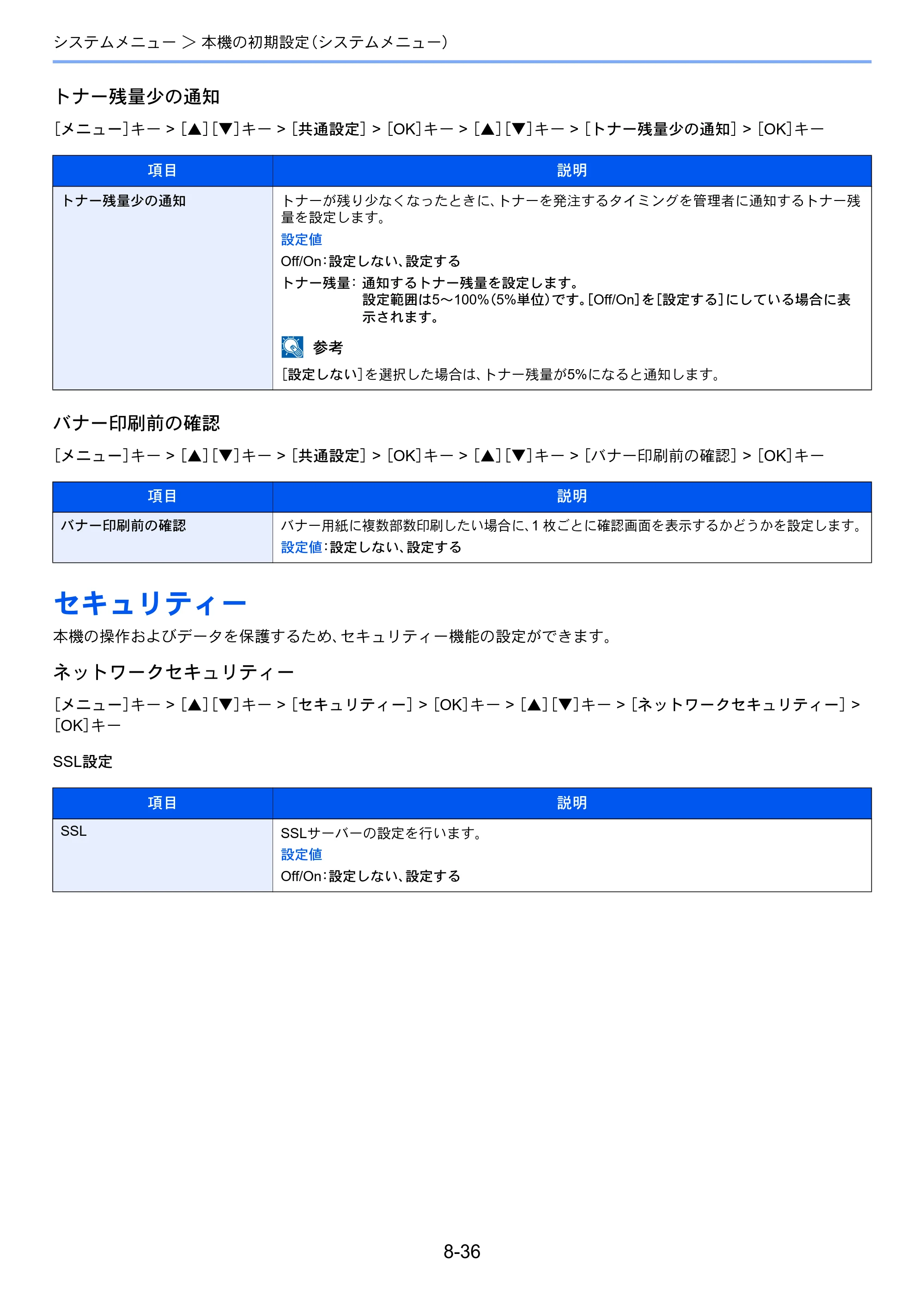京セラ ECOSYS P4140dn ECOSYS P4140dn 使用説明書 — セキュリティー — 原本ページ — 184ページ
