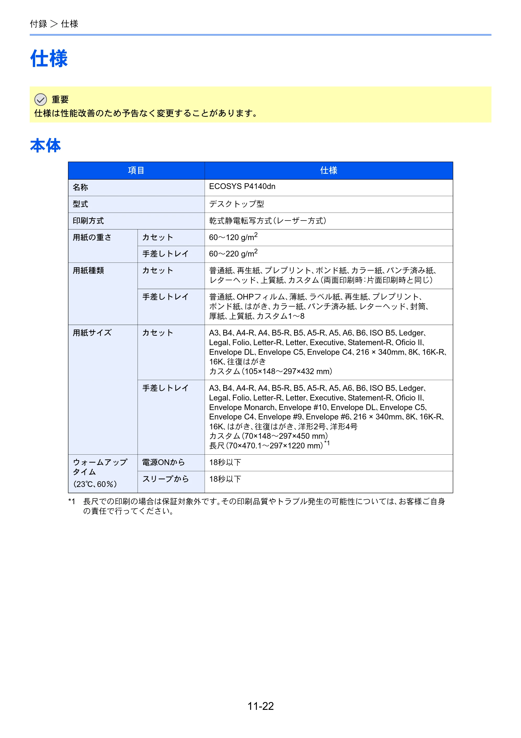 京セラ ECOSYS P4140dn ECOSYS P4140dn 使用説明書 — 仕様 — 原本ページ — 263ページ