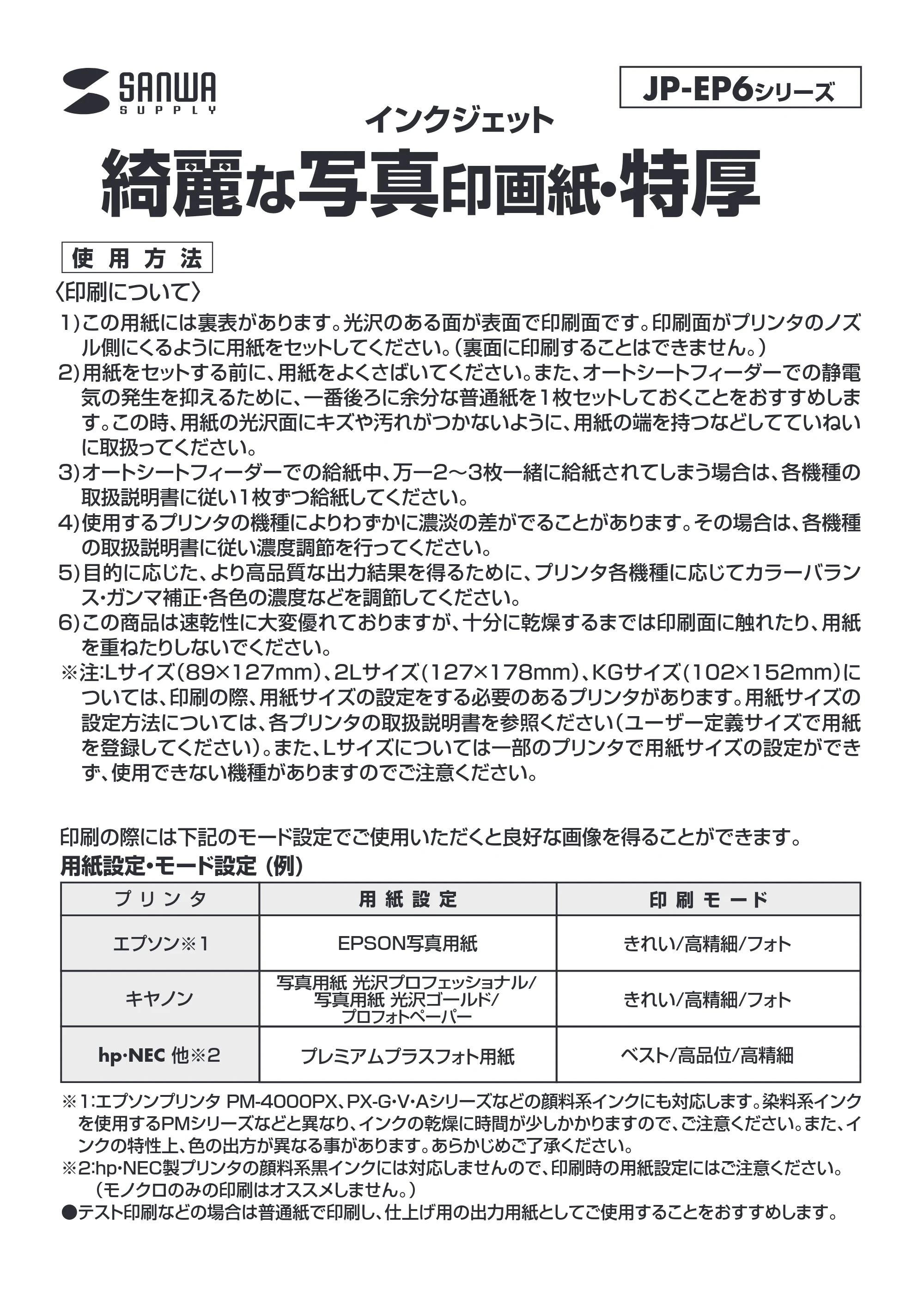 サンワサプライ 300-JPSET04 取扱説明書 — 原本ページ — 1ページ