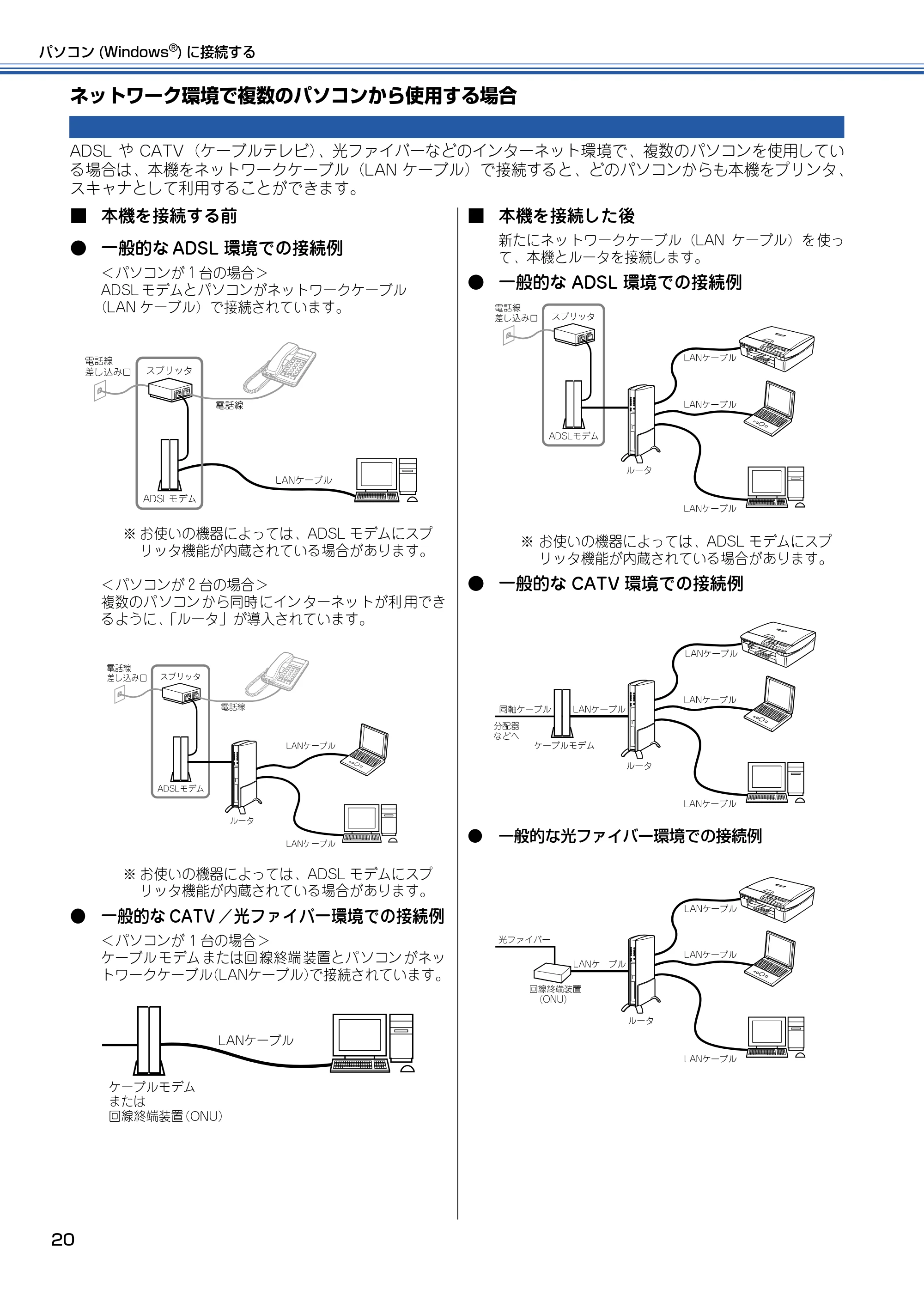 ブラザー DCP-315CN かんたん設置ガイド — ネットワーク環境で複数のパソコンから使用する場合 — 原本ページ — 21ページ