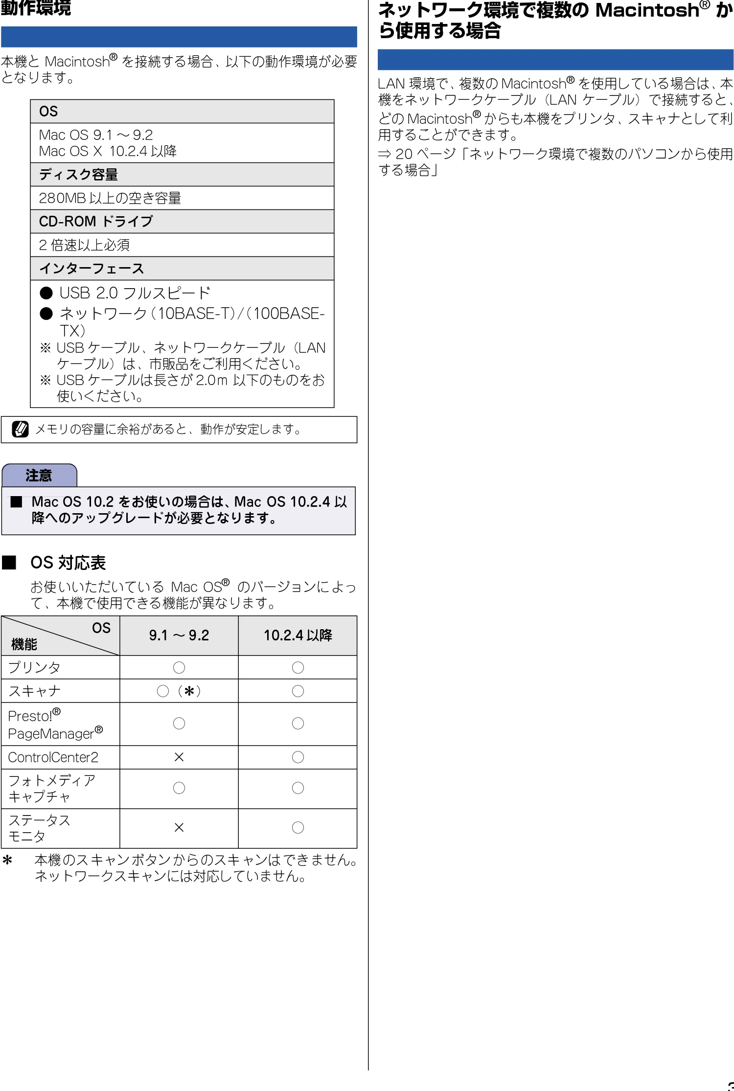 ブラザー DCP-315CN かんたん設置ガイド — 動作環境 — 図版 32-1 — 32ページ