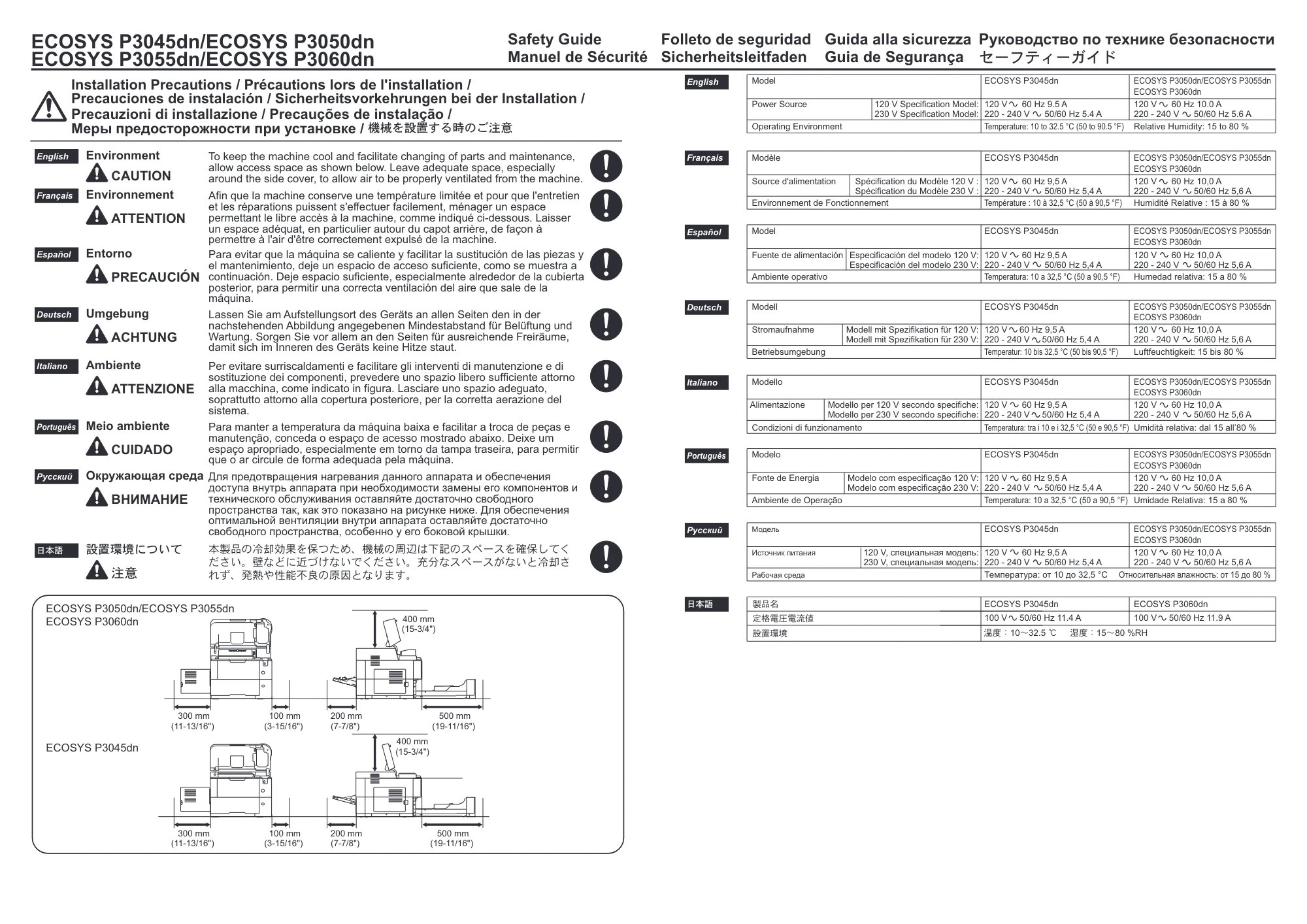 京セラ ECOSYS P3045dn / ECOSYS P3060dn ECOSYS P3060dn/P3045dnセーフティーガイド — 原本ページ — 2ページ