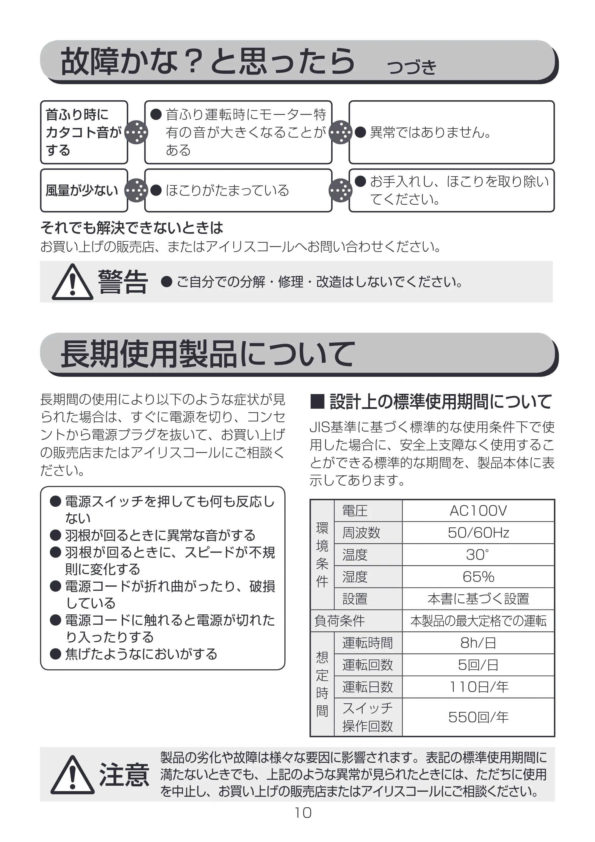 アイリスオーヤマ PCF-HM23 取扱説明書 — 原本ページ — 10ページ