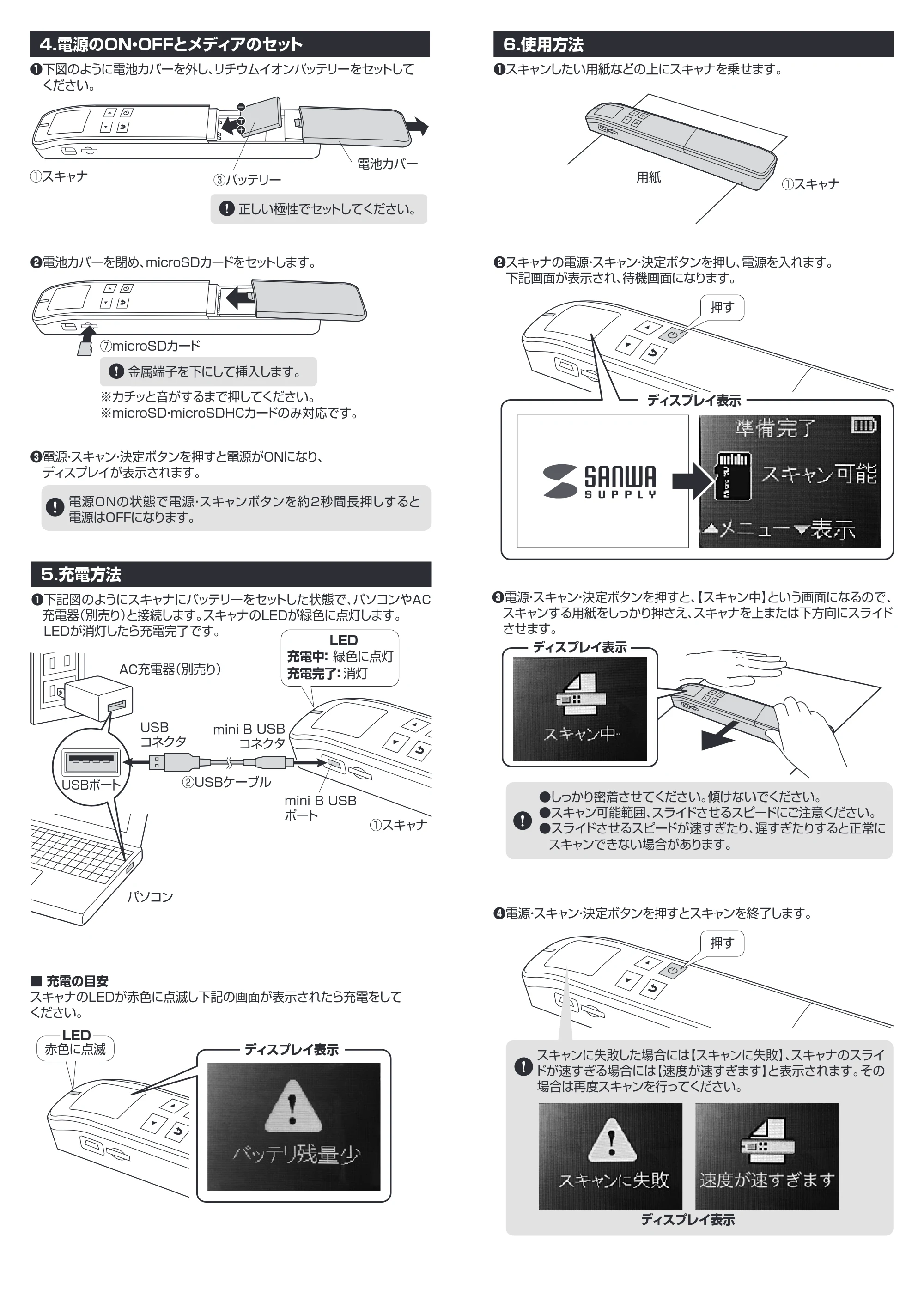 サンワサプライ PSC-HS1BK 取扱説明書 — 原本ページ — 2ページ