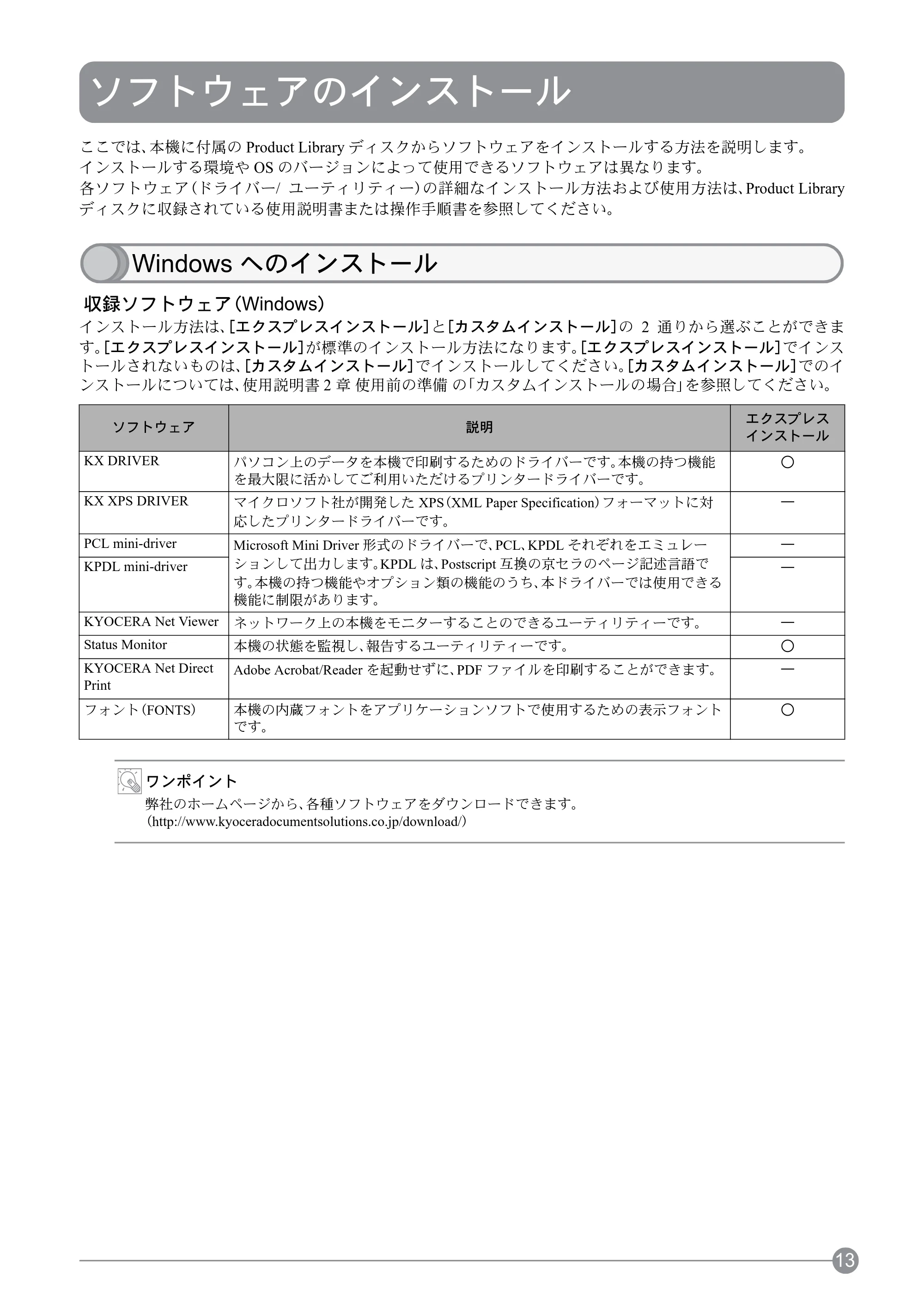 京セラ ECOSYS P4040dn ECOSYS P4040dn クイックガイド — ソフトウェアのインストール — 原本ページ — 15ページ