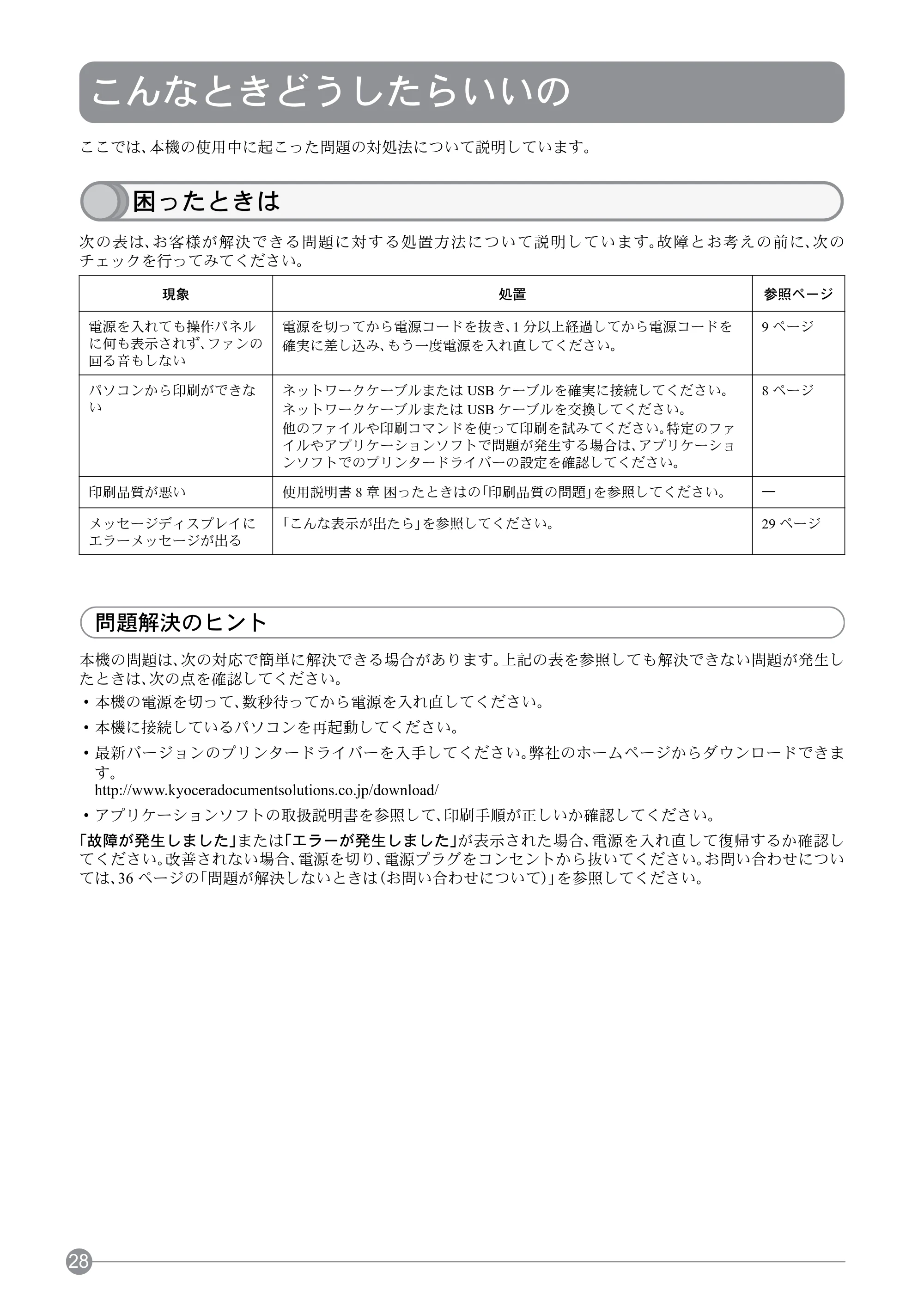 京セラ ECOSYS P4040dn ECOSYS P4040dn クイックガイド — こんなときどうしたらいいの — 原本ページ — 30ページ