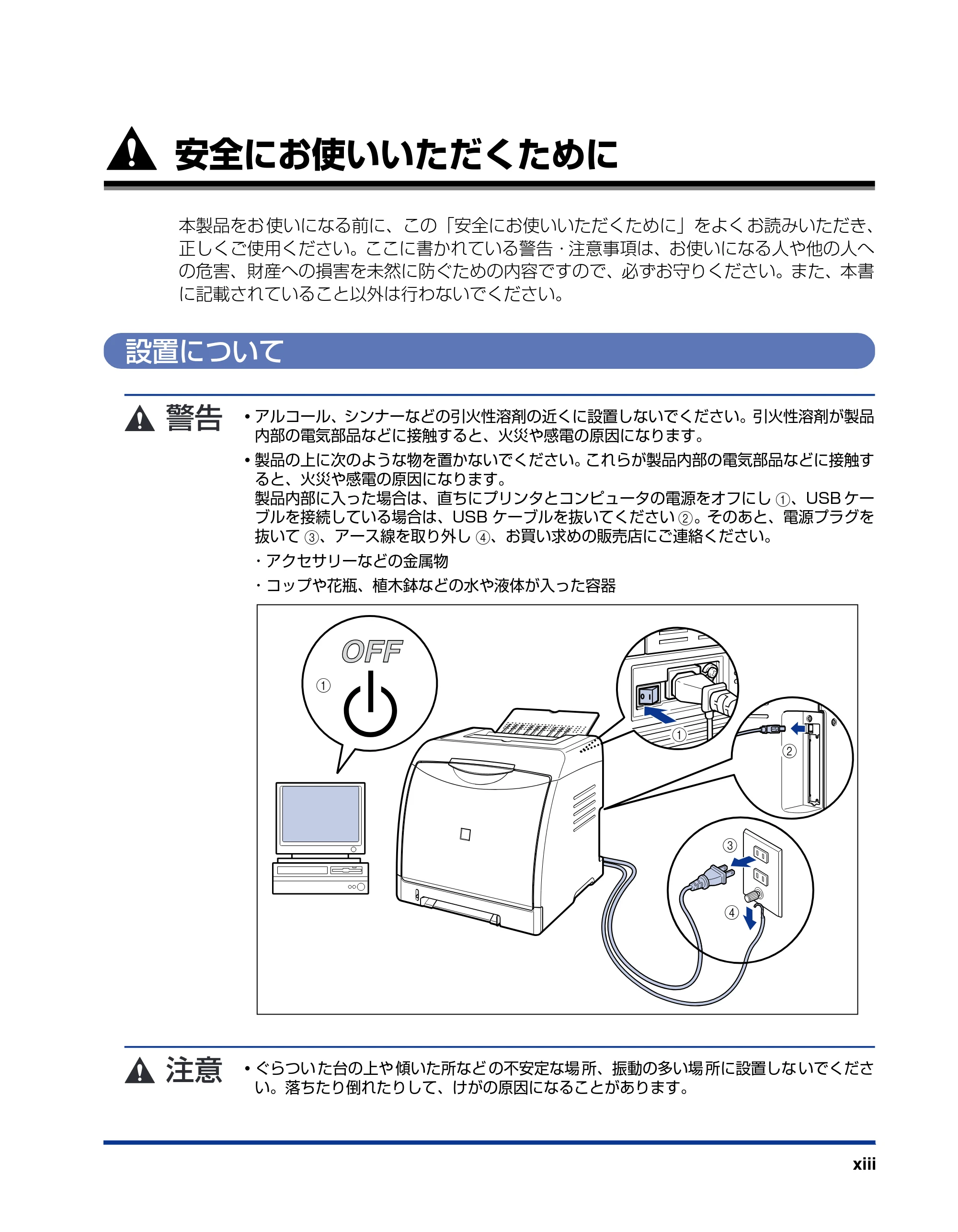 キヤノン LBP5100 ユーザーズガイド 2007年1月25日掲載 （PDF形式／16.15Mバイト） — 安全にお使いいただくために — 原本ページ — 15ページ
