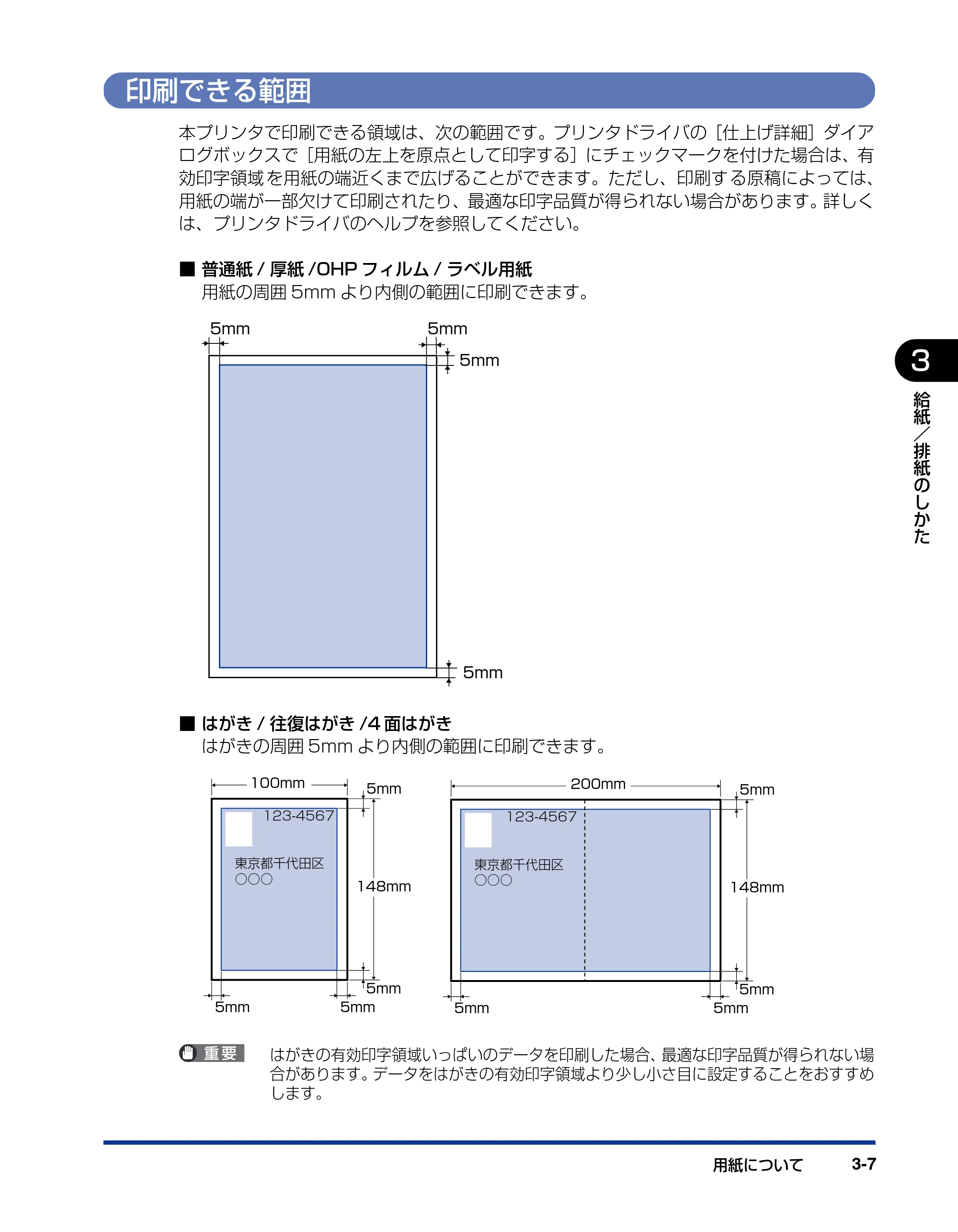 キヤノン LBP5100 ユーザーズガイド 2007年1月25日掲載 （PDF形式／16.15Mバイト） — 印刷できる範囲 — 原本ページ — 81ページ