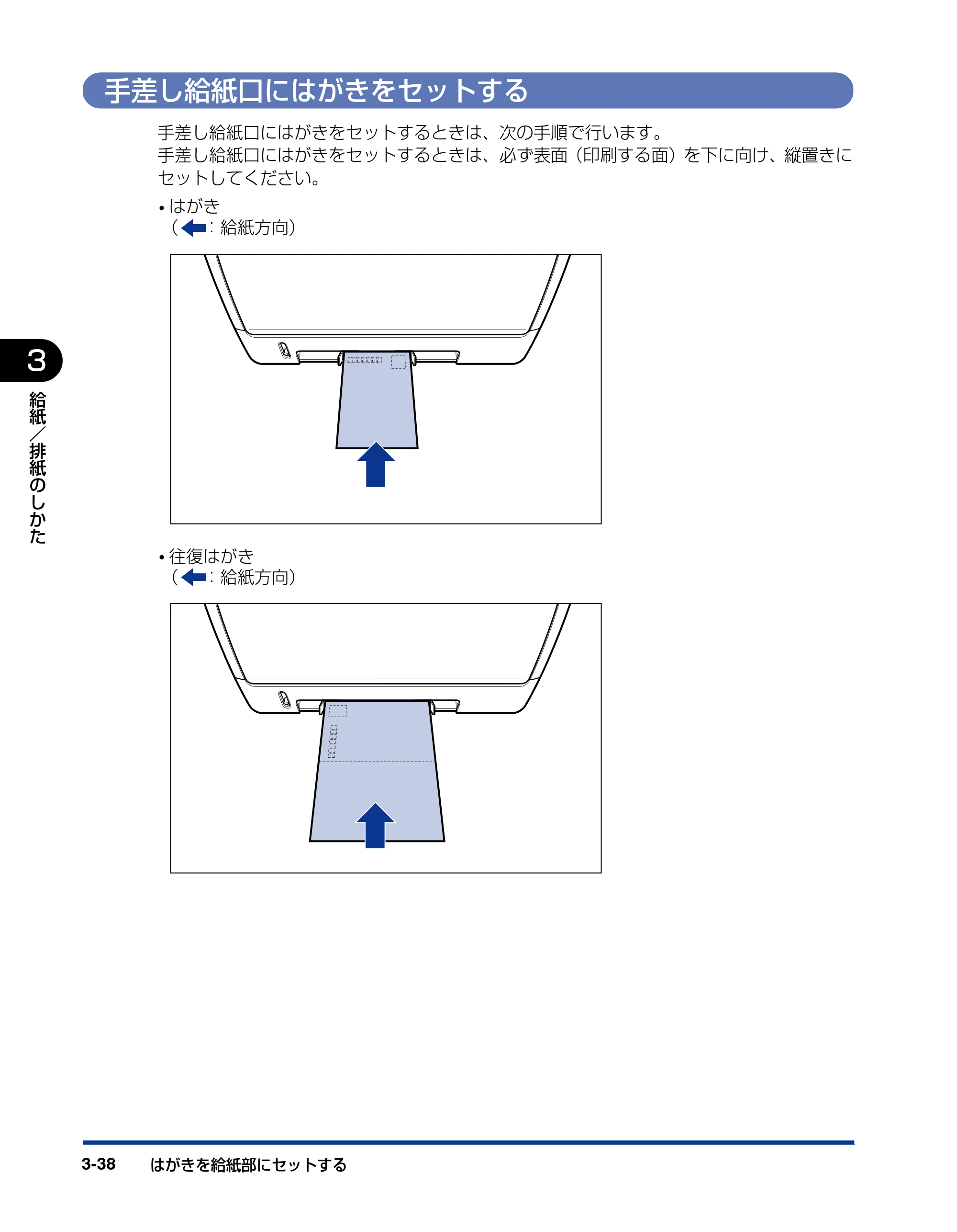 キヤノン LBP5100 ユーザーズガイド 2007年1月25日掲載 （PDF形式／16.15Mバイト） — 手差し給紙口にはがきをセットする — 原本ページ — 112ページ