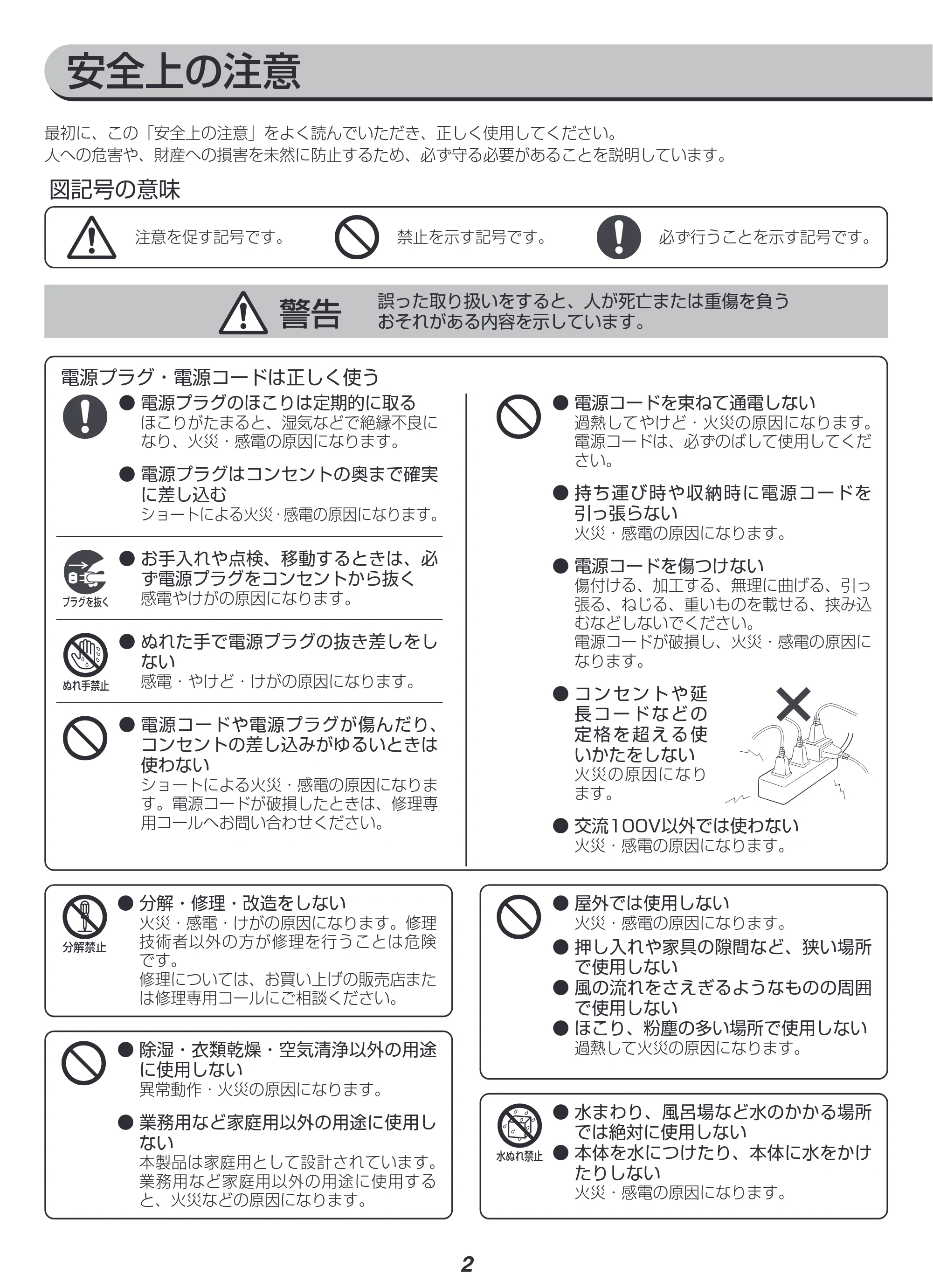 アイリスオーヤマ IJCP-M120 取扱説明書 — 原本ページ — 2ページ