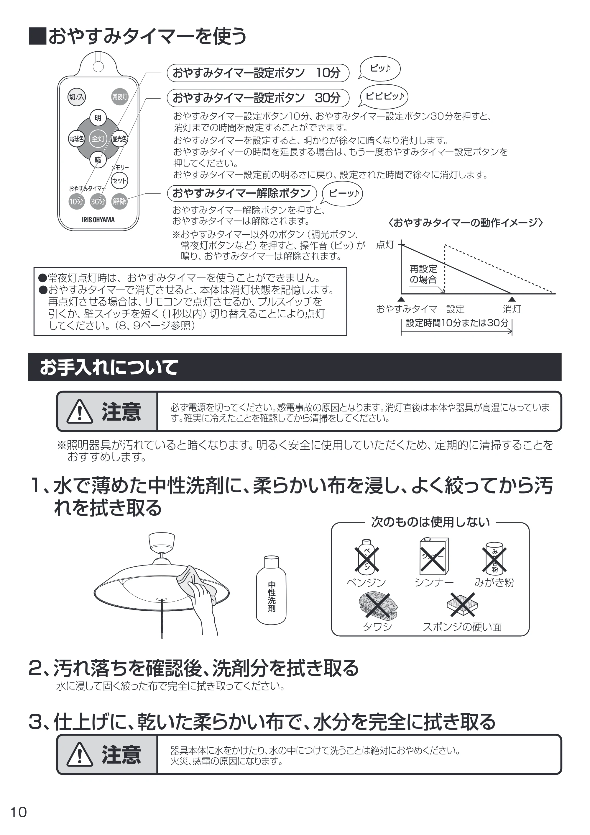アイリスオーヤマ PLC8DL-P2 取扱説明書 — 原本ページ — 10ページ