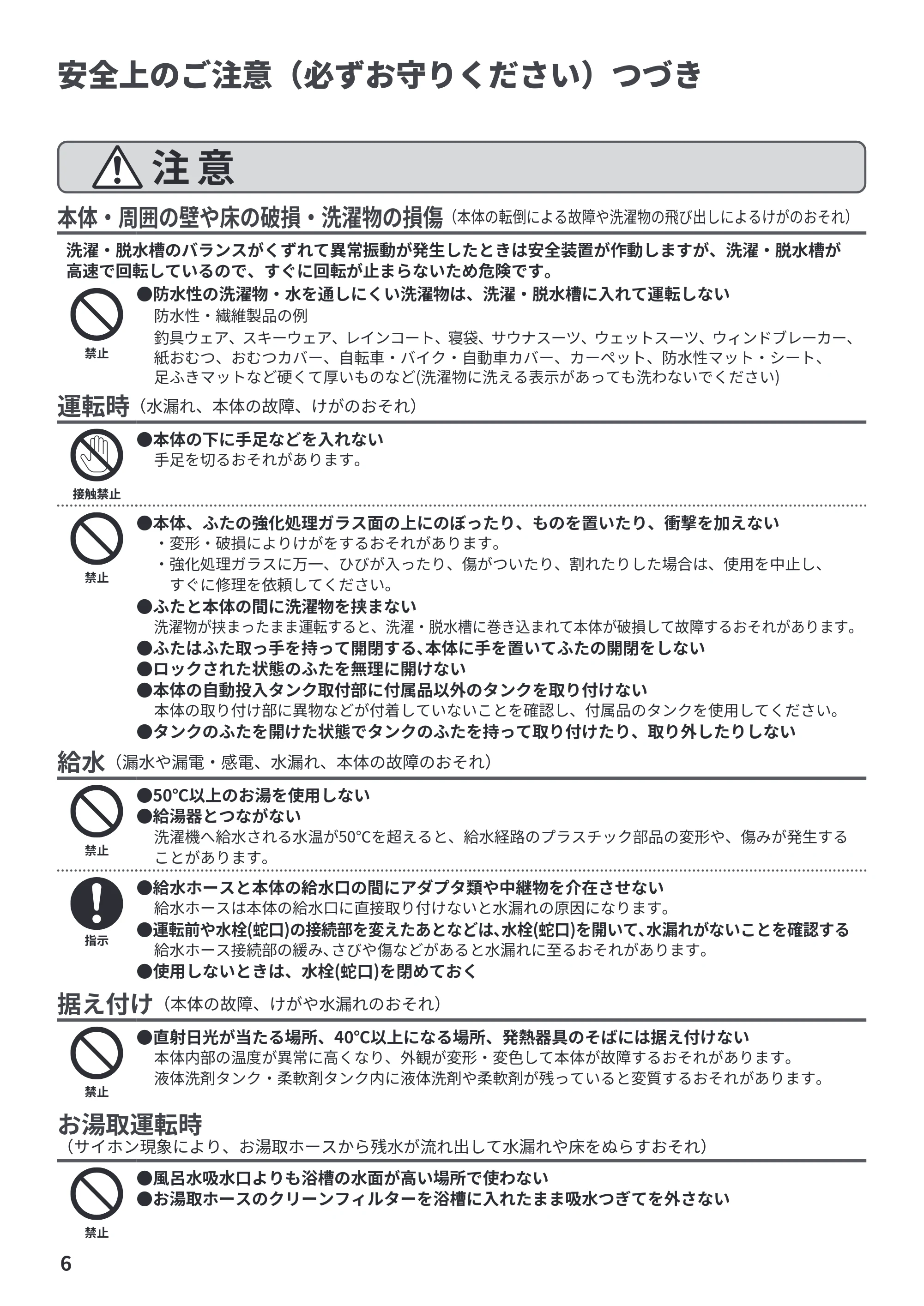 日立 BW-X120P 取扱説明書 — 原本ページ — 6ページ
