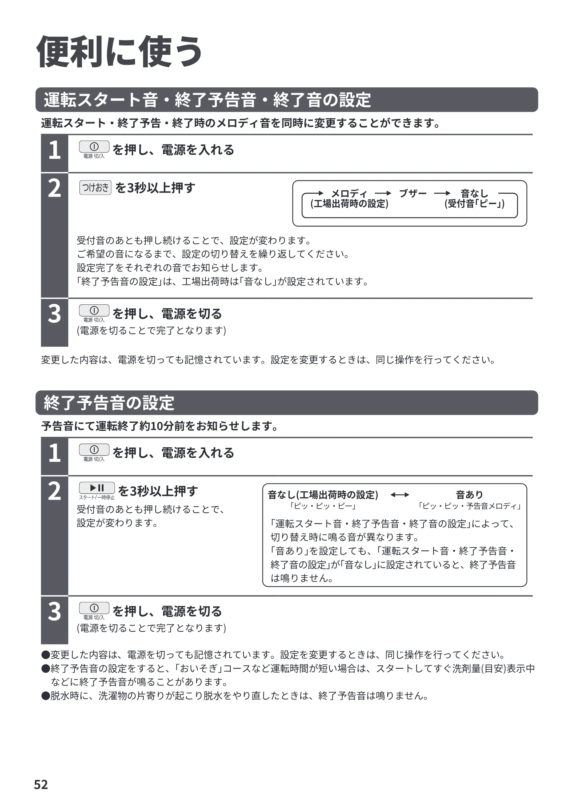 日立 BW-X120P 取扱説明書 — 便利に使う — 原本ページ — 52ページ