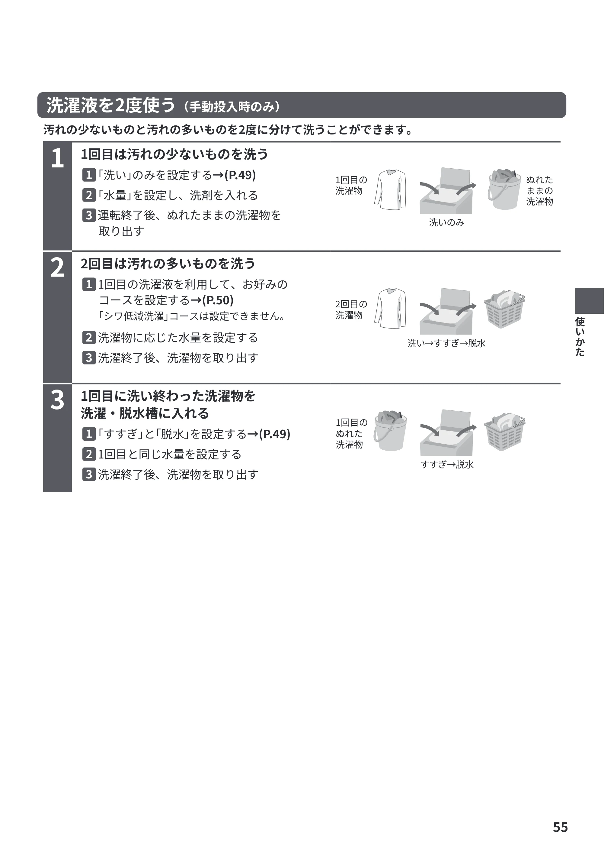 日立 BW-X120P 取扱説明書 — 原本ページ — 55ページ