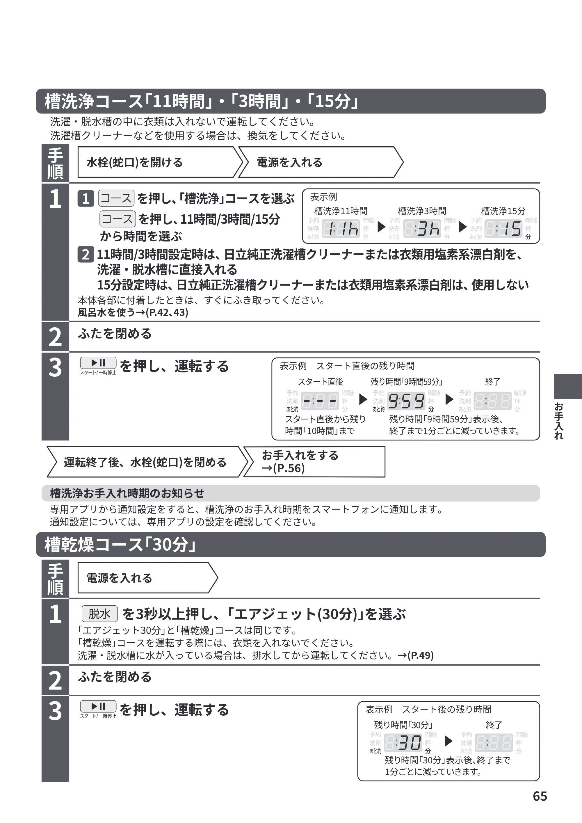 日立 BW-X120P 取扱説明書 — 原本ページ — 65ページ