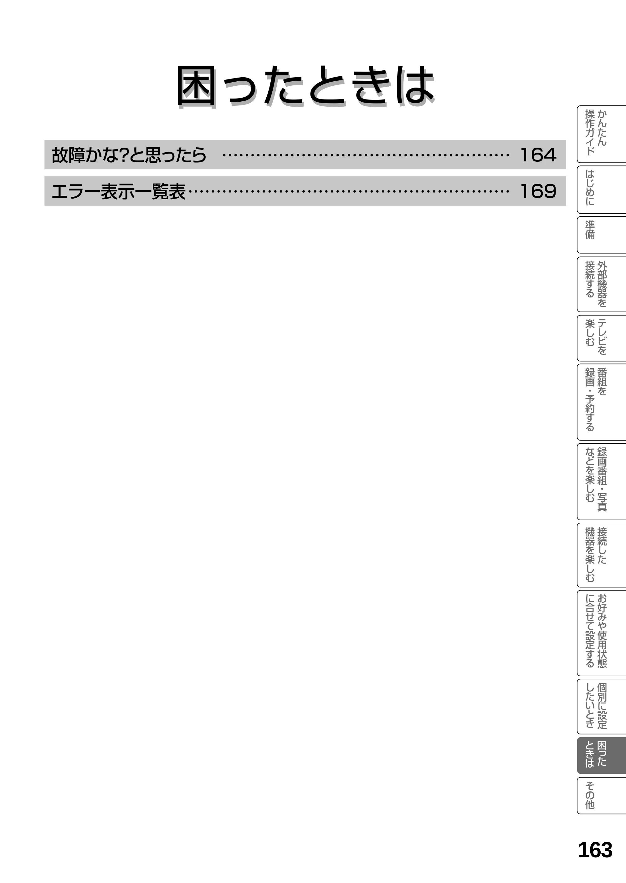 日立 L19-N2 取扱説明書 — 困ったときは — 原本ページ — 163ページ