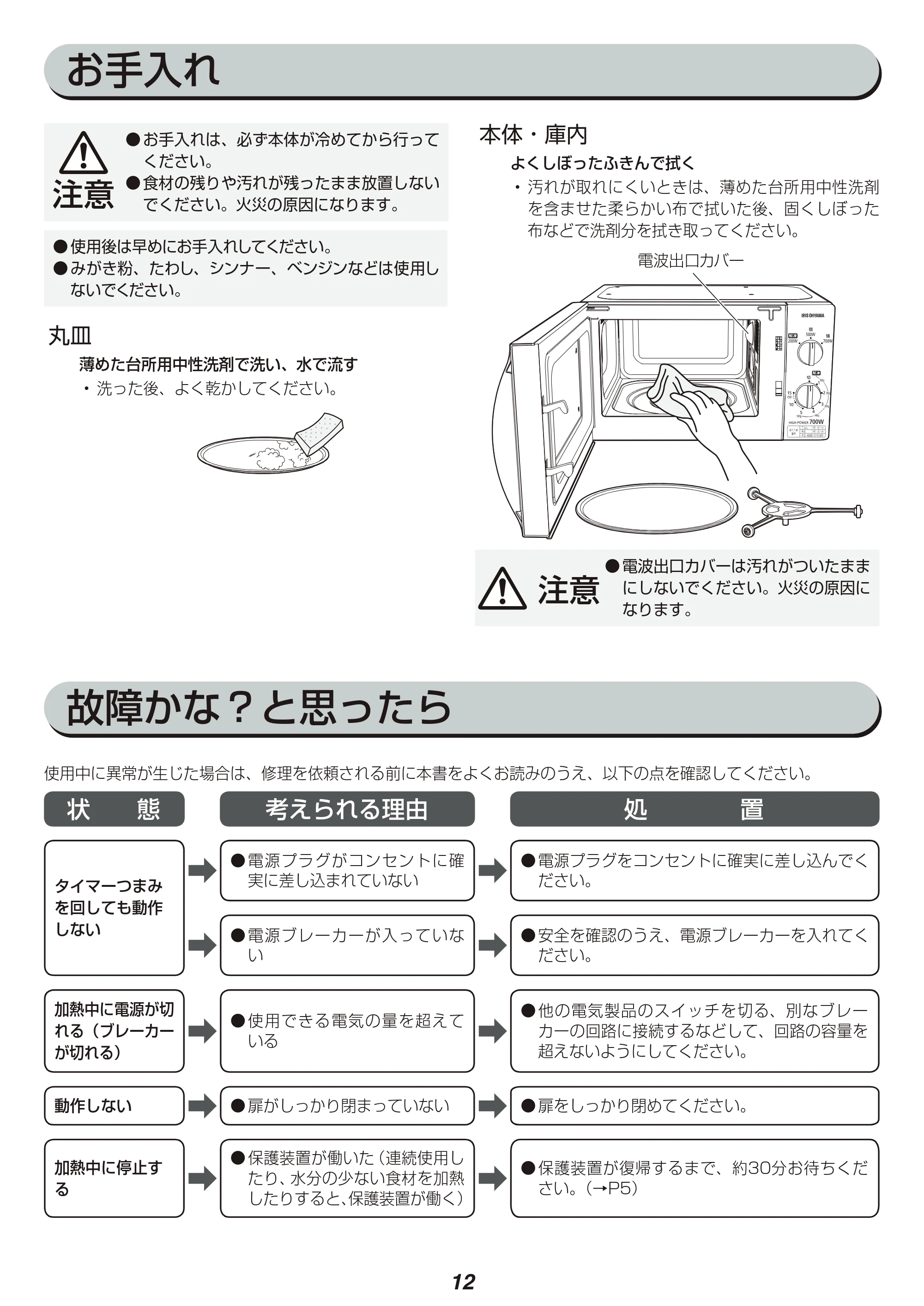 アイリスオーヤマ IMB-T174 取扱説明書 — 原本ページ — 12ページ