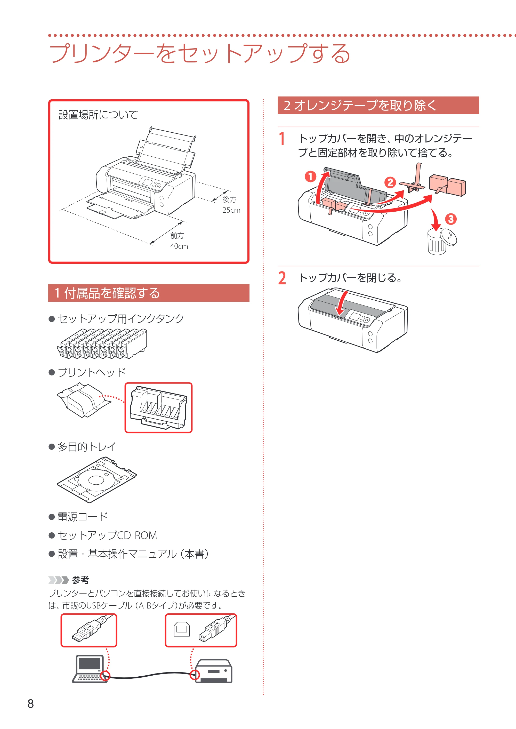 キヤノン PIXUS PRO-S1 Mark II 設置・基本操作マニュアル 2025年3月11日掲載（PDF：6.1MB） — プリンターをセットアップする — 原本ページ — 10ページ