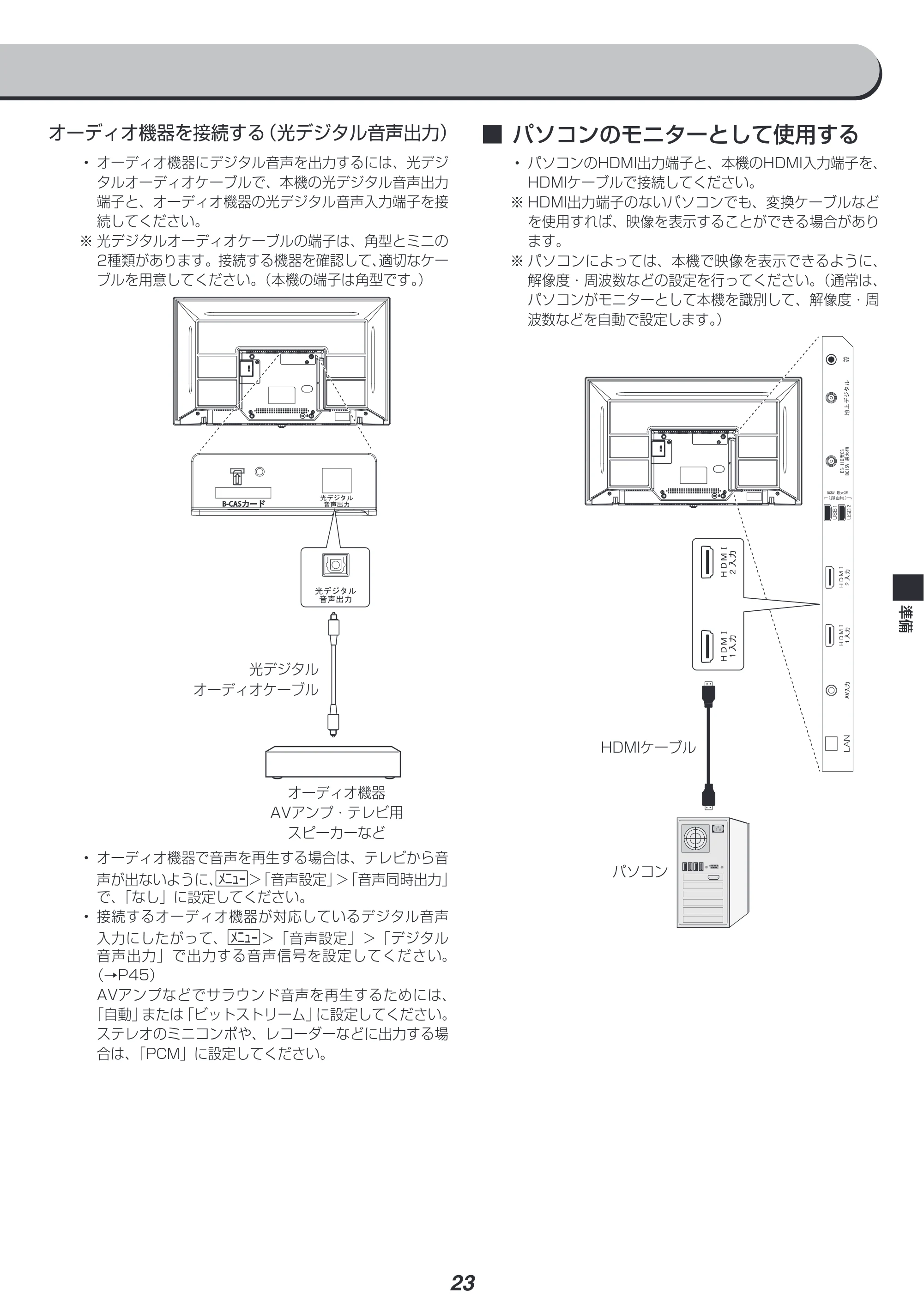 アイリスオーヤマ LT-40E420B 取扱説明書 — 原本ページ — 23ページ