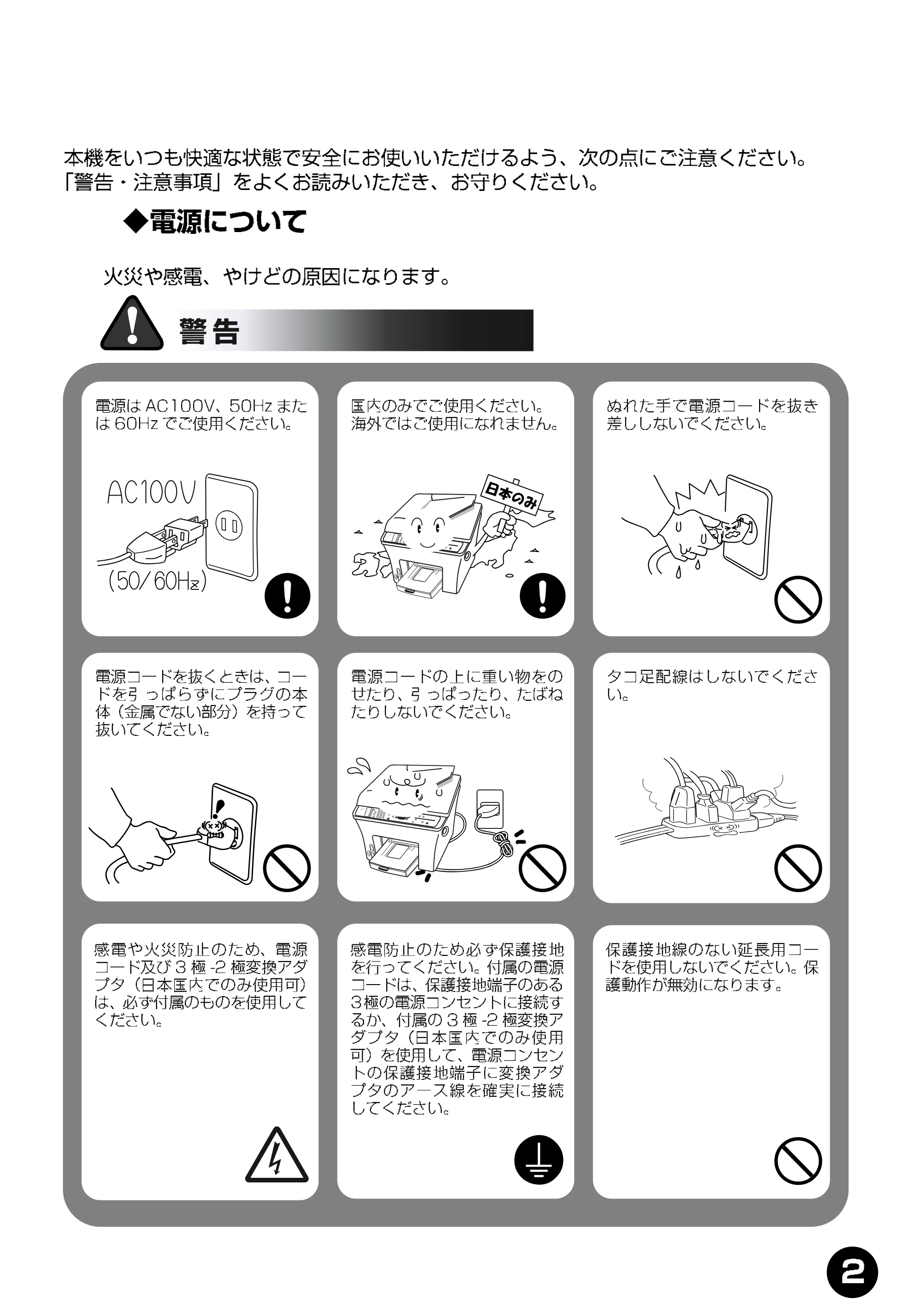 ブラザー MFC-9200J 取扱説明書(本体) — 原本ページ — 3ページ