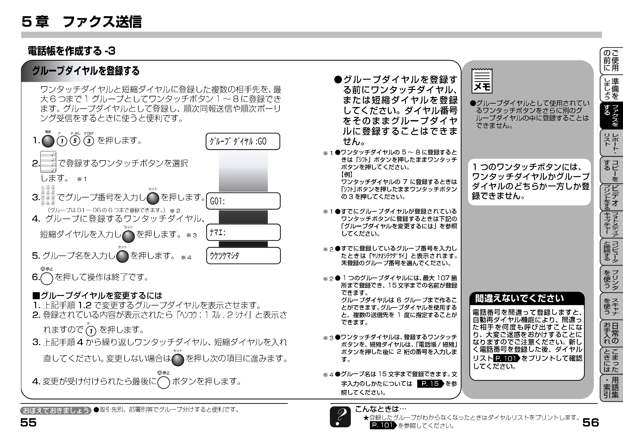 ブラザー MFC-9200J 取扱説明書(本体) — グループダイヤルを登録する — 原本ページ — 50ページ