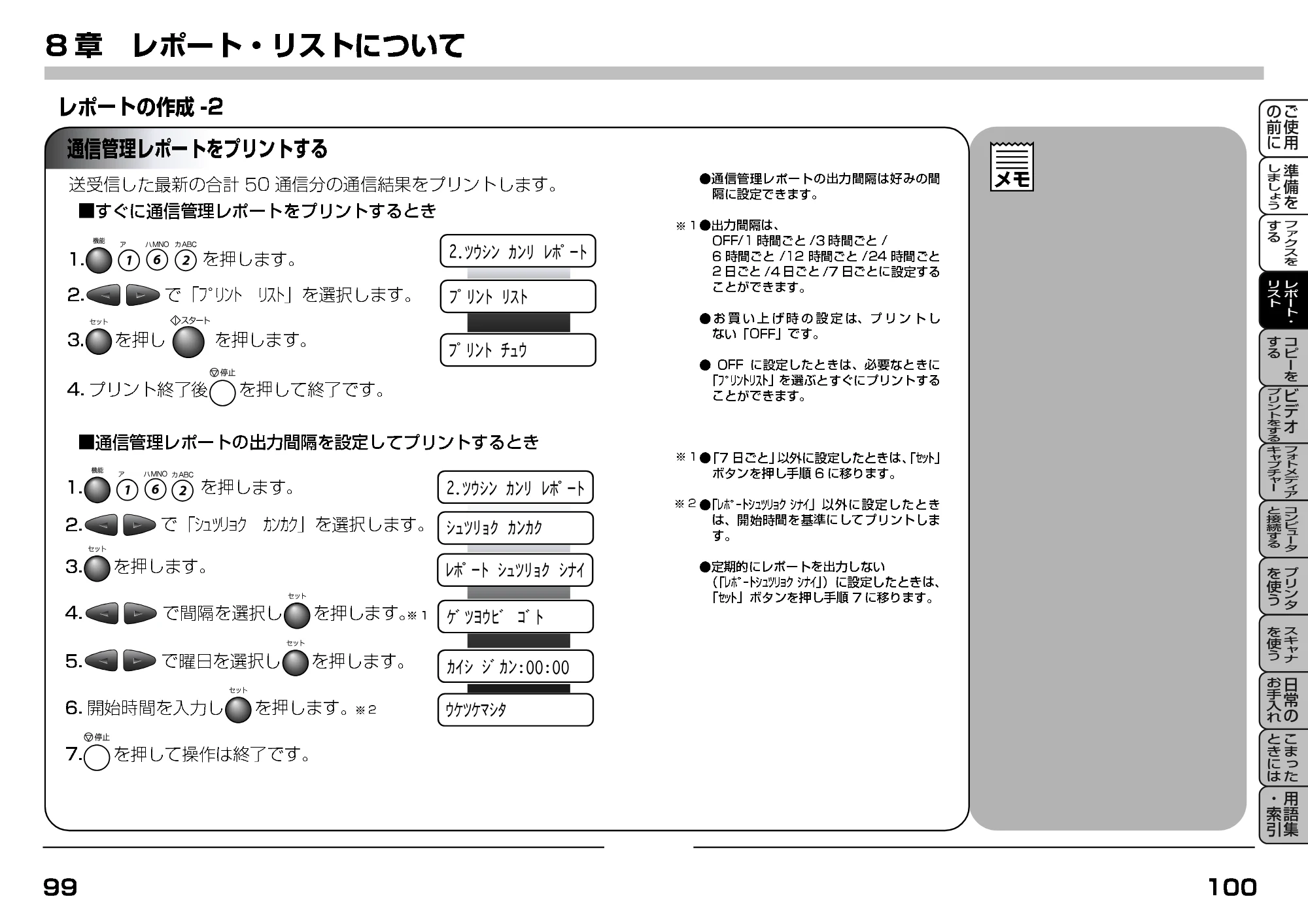 ブラザー MFC-9200J 取扱説明書(本体) — 通信管理レポートをプリントする — 原本ページ — 72ページ