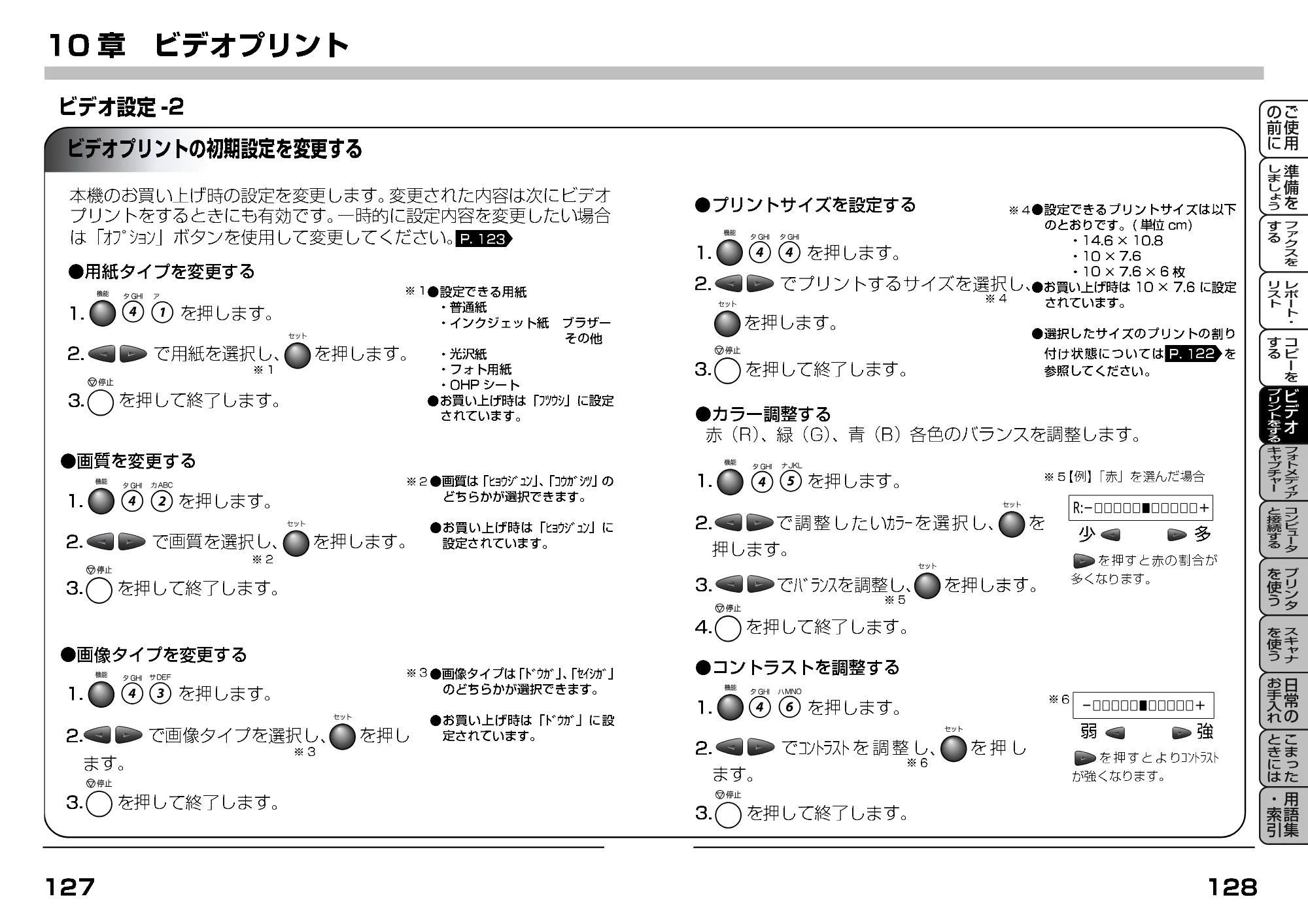 ブラザー MFC-9200J 取扱説明書(本体) — ビデオプリントの初期設定を変更する — 原本ページ — 86ページ