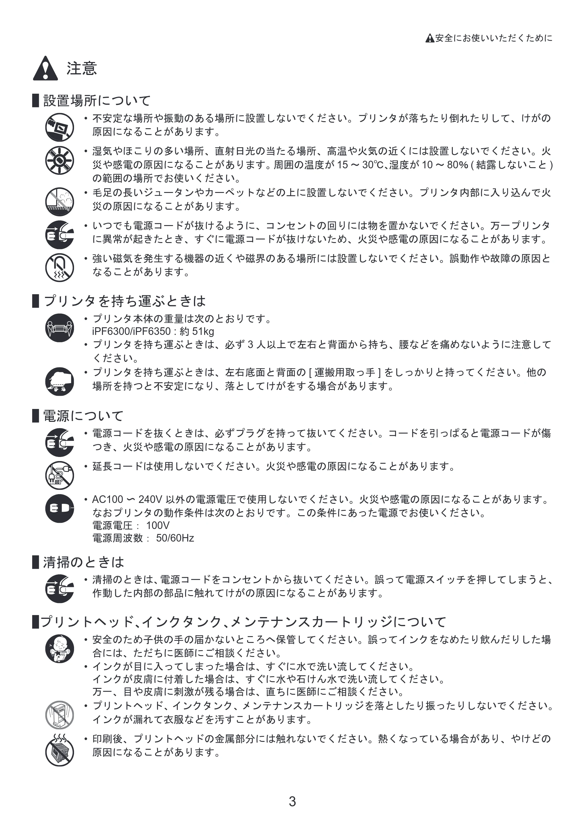 キヤノン iPF6300/6350 基本操作ガイド 本体操作 （PDF形式／5.14Mバイト） — 原本ページ — 3ページ