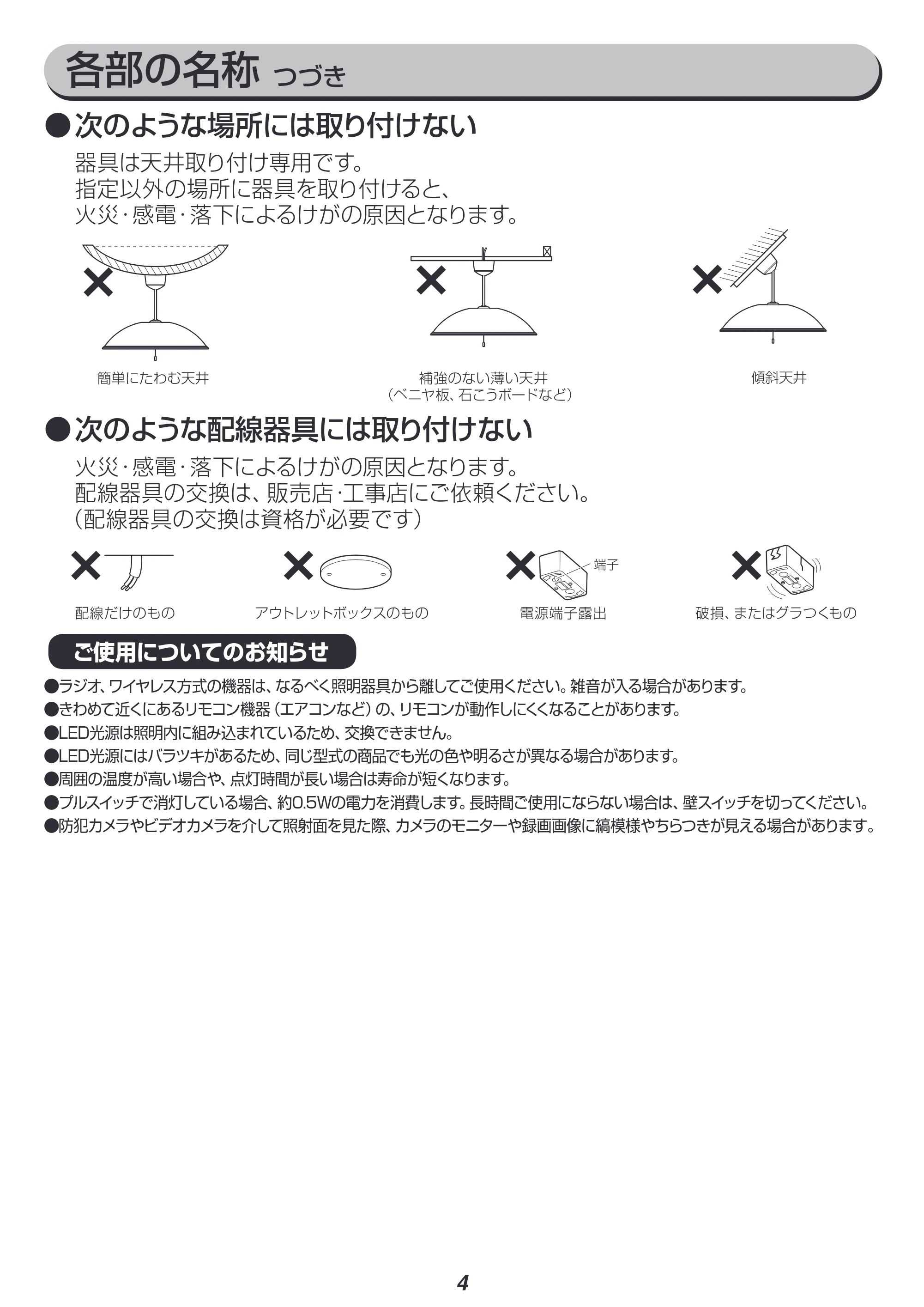 アイリスオーヤマ PLM8DL-YF 取扱説明書 — 原本ページ — 4ページ