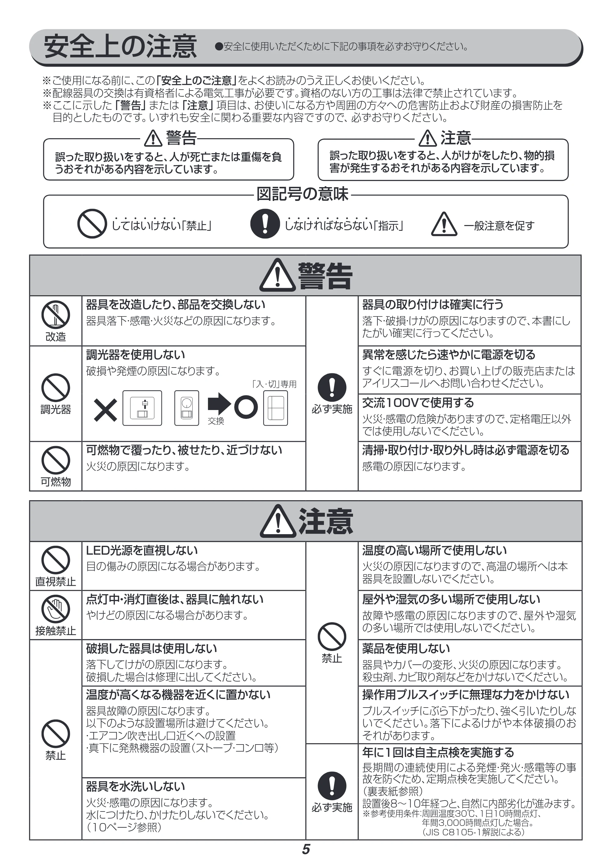 アイリスオーヤマ PLM8DL-YF 取扱説明書 — 原本ページ — 5ページ