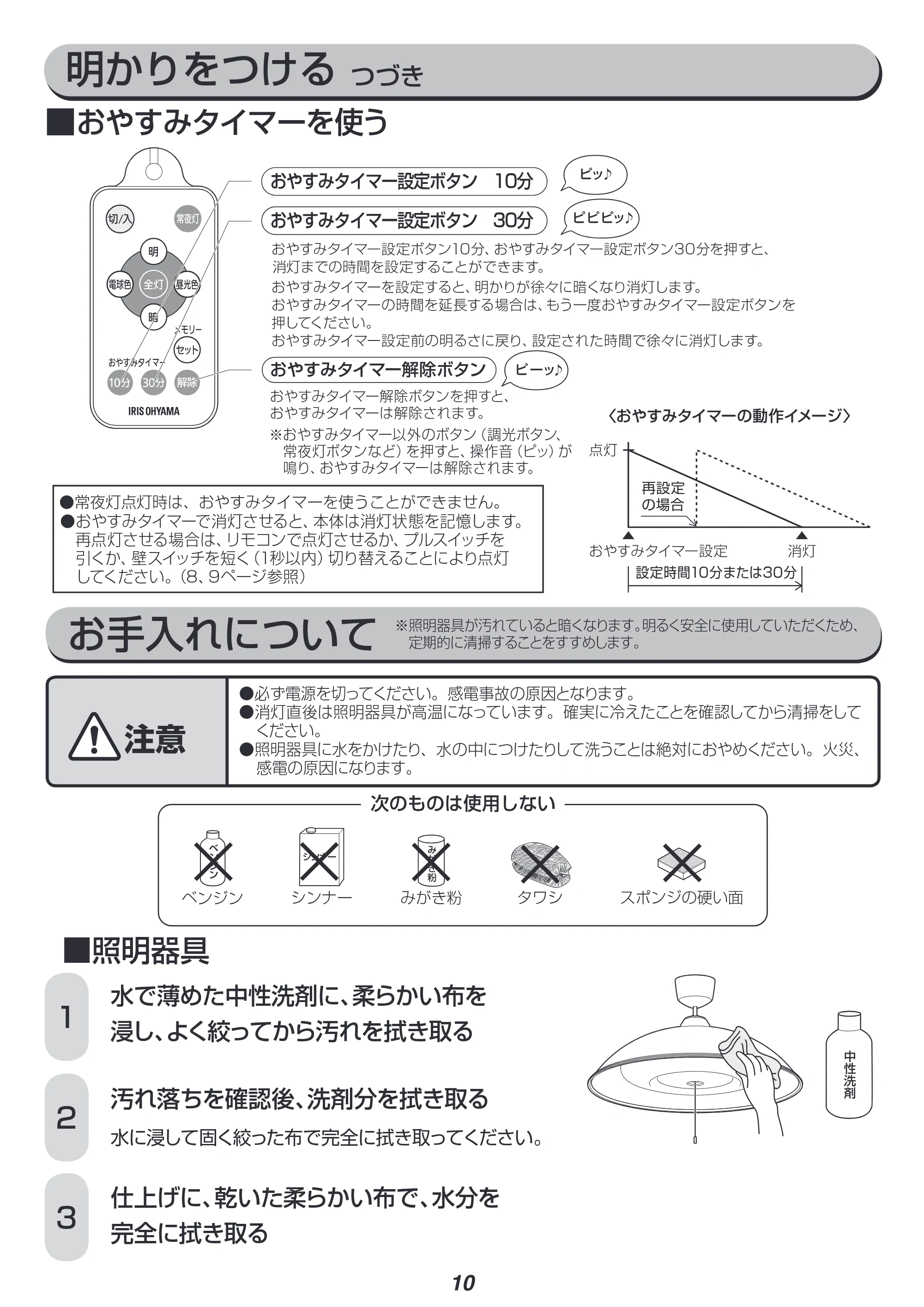 アイリスオーヤマ PLM8DL-YF 取扱説明書 — 原本ページ — 10ページ