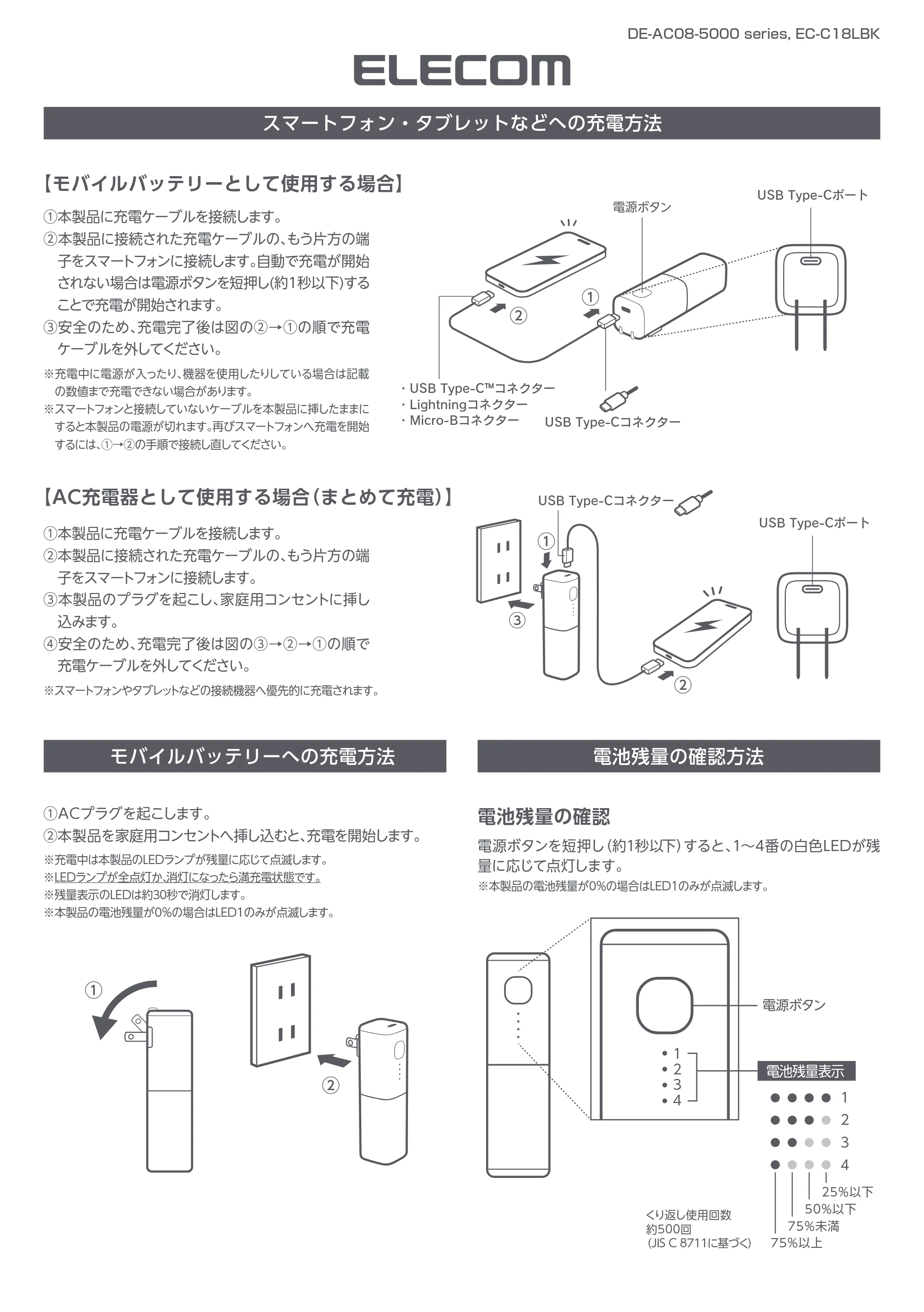エレコム EC-C18LBK 取扱説明書 — 原本ページ — 1ページ