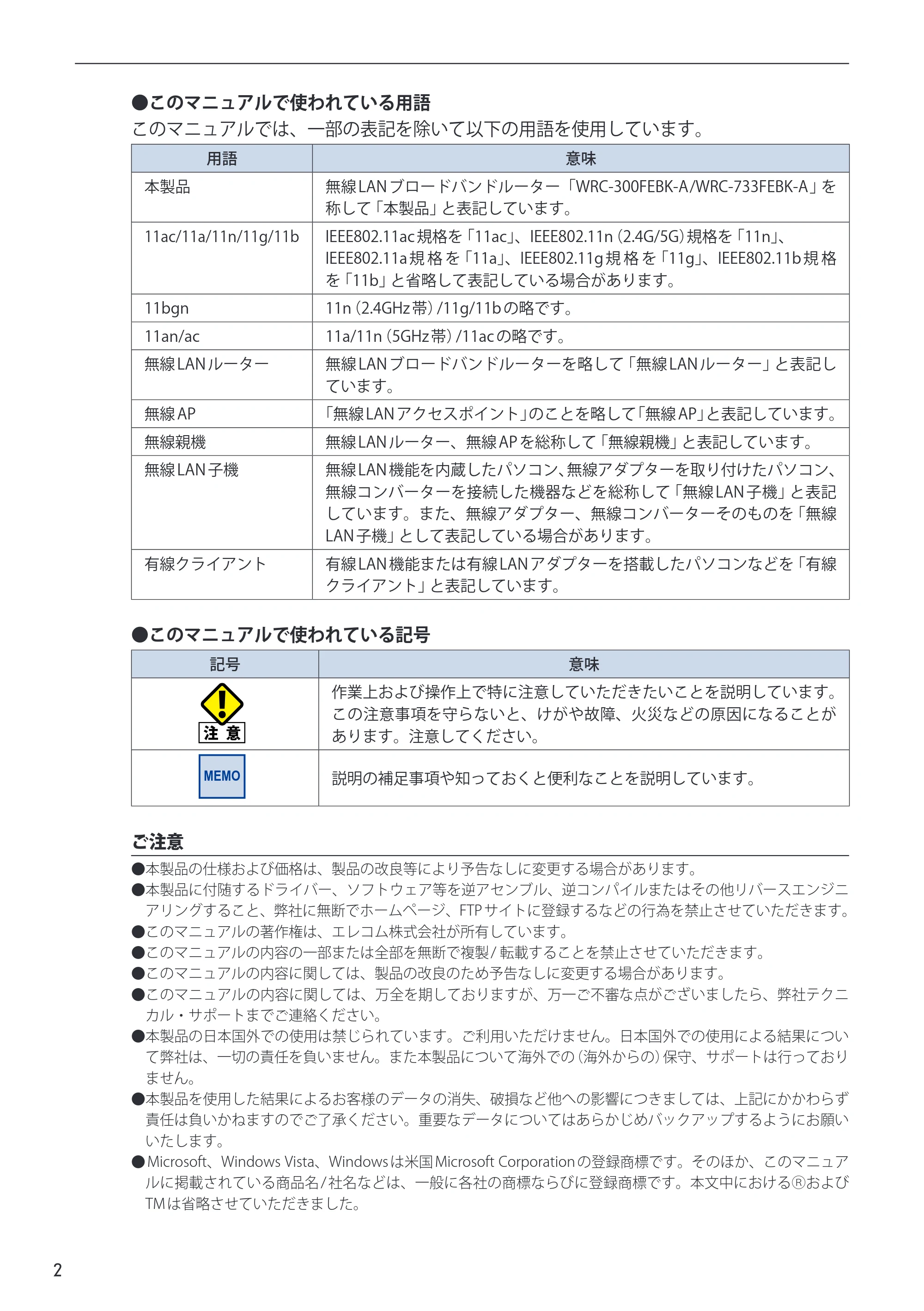 エレコム WRC-300FEBK-A 12.ユーザーズマニュアル — 原本ページ — 3ページ
