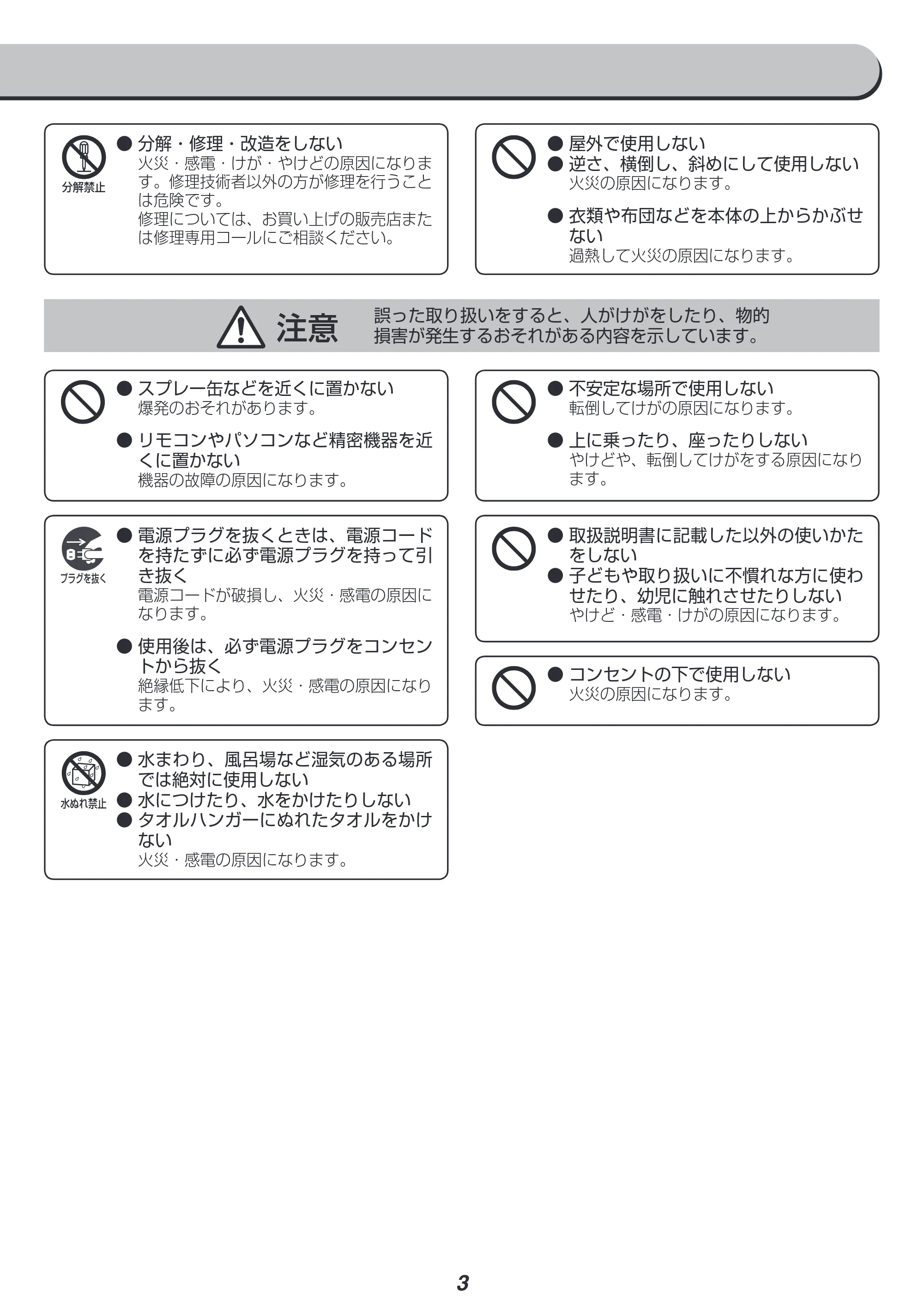アイリスオーヤマ IWHH-1212D 取扱説明書 — 原本ページ — 3ページ