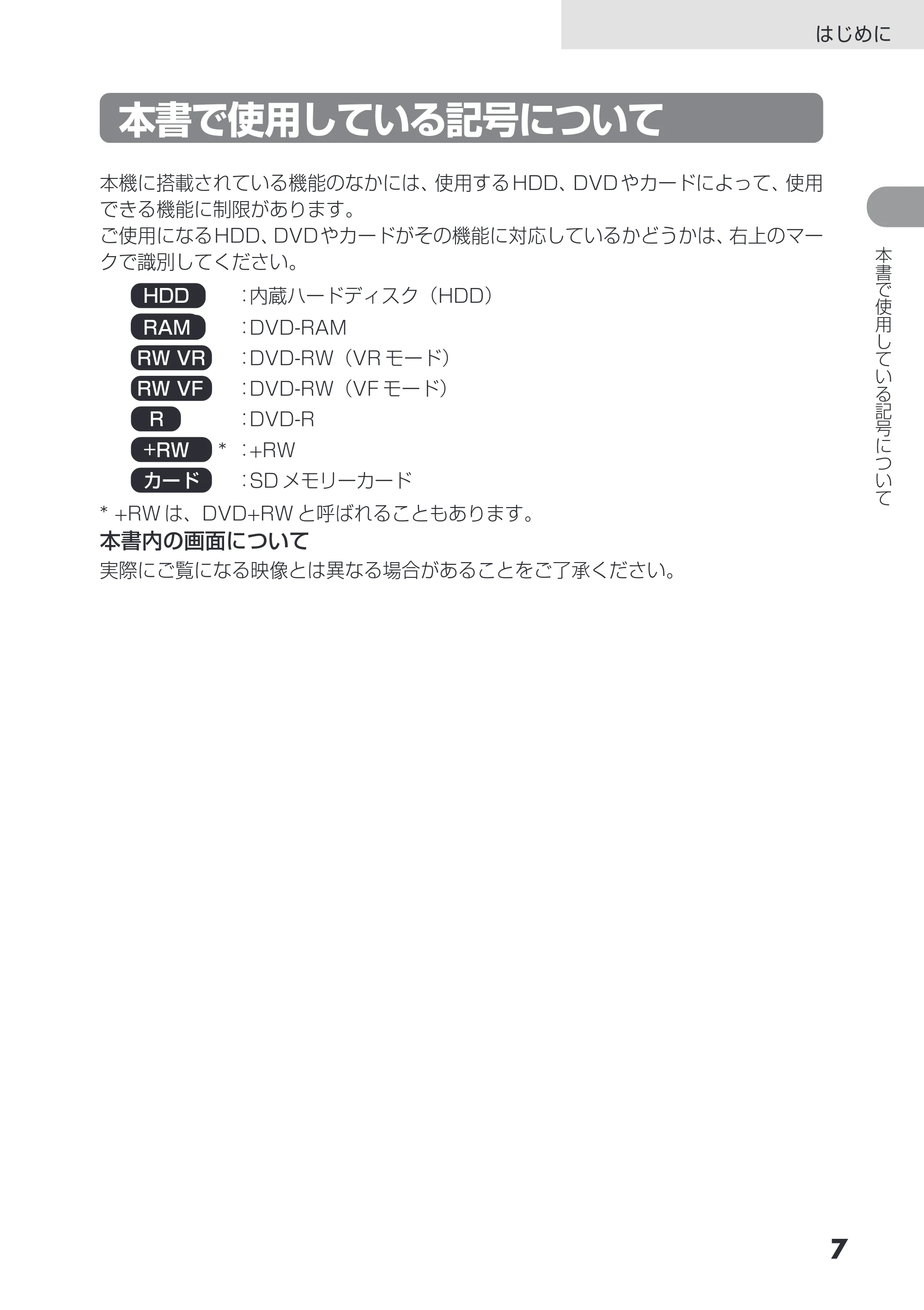 日立 DZ-HS503 取扱説明書 — はじめに — 原本ページ — 7ページ