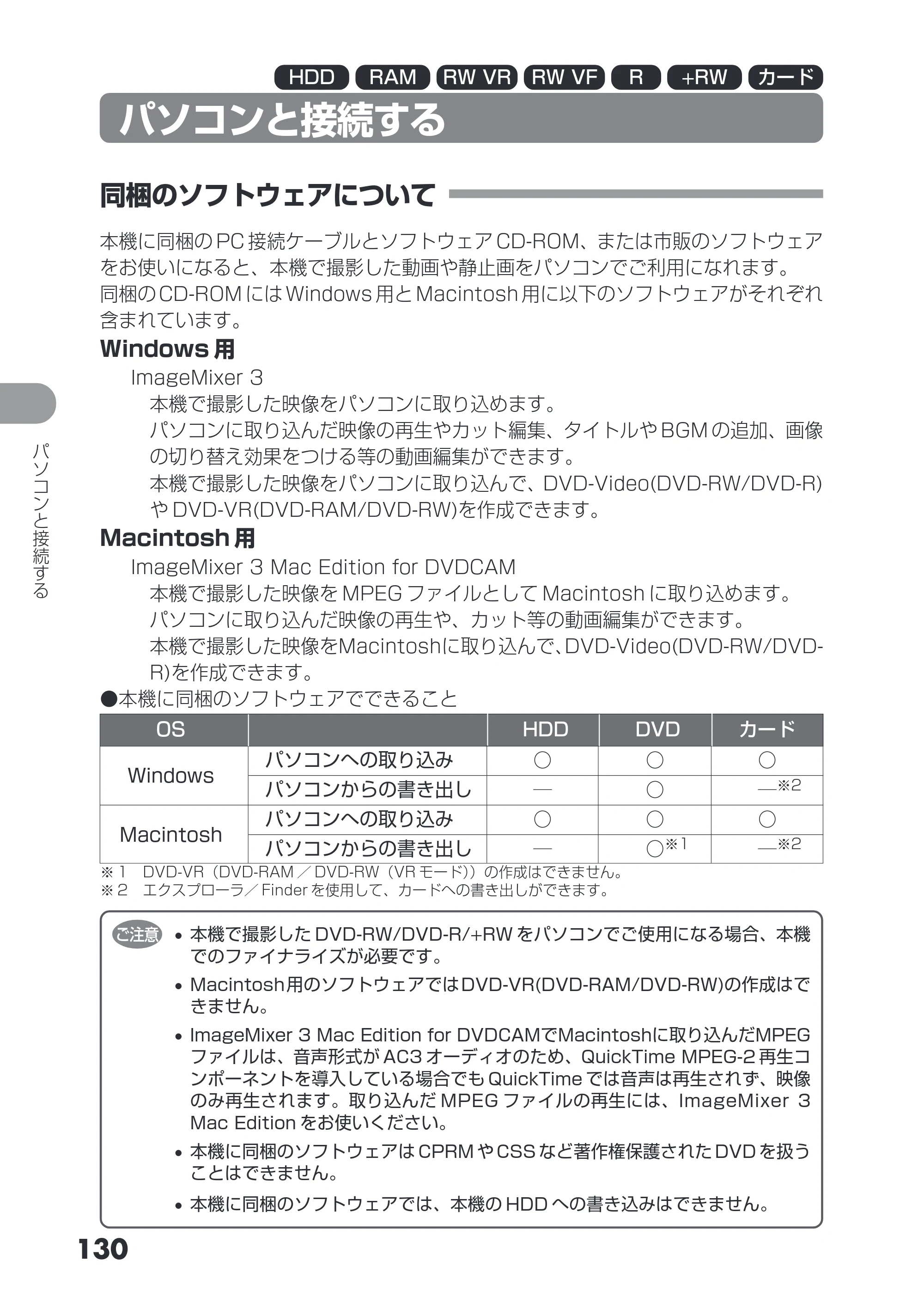 日立 DZ-HS503 取扱説明書 — パソコンと接続する — 原本ページ — 130ページ