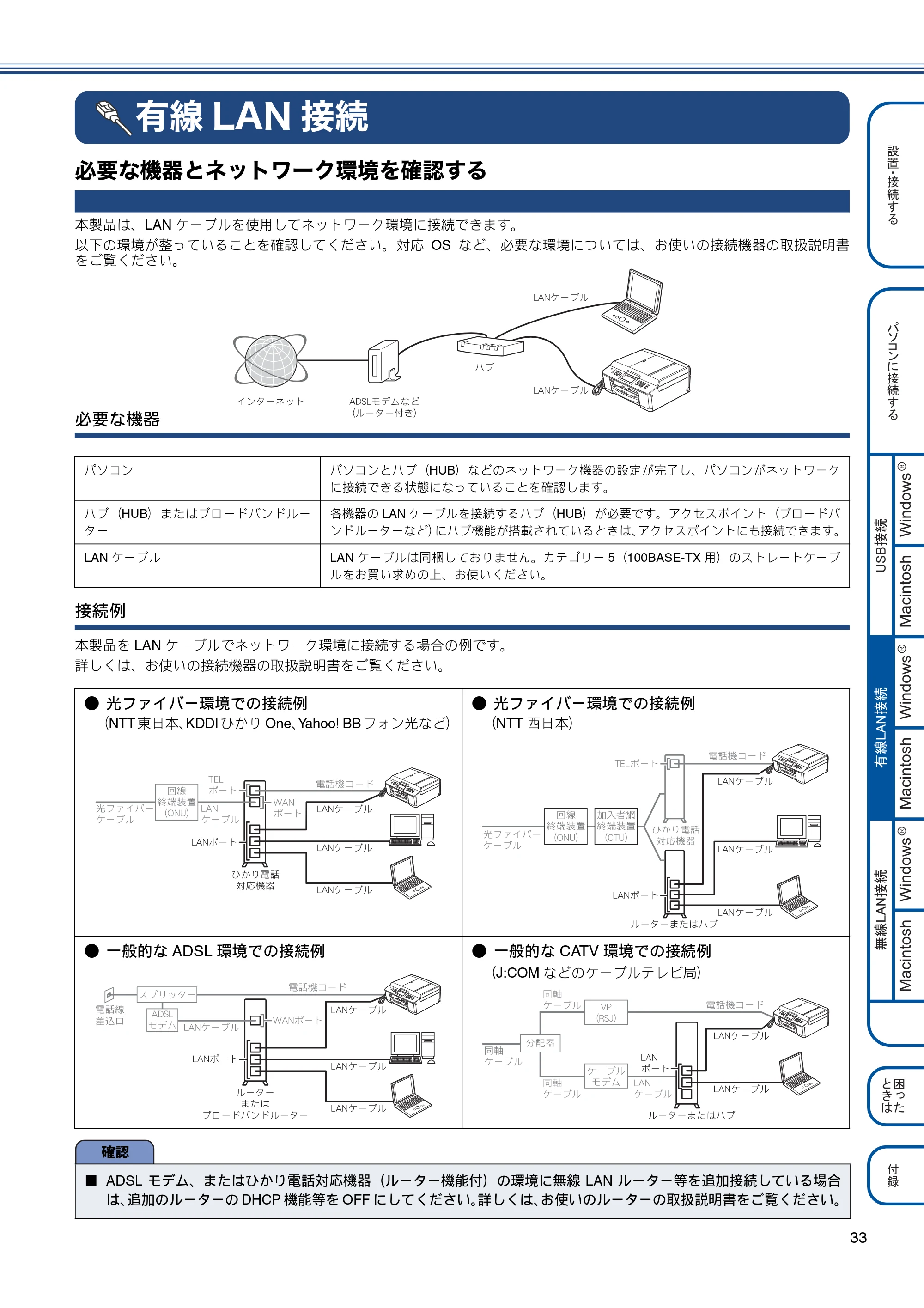 ブラザー MFC-J955DN / MFC-J955DWN かんたん設置ガイド — 有線LAN接続 — 原本ページ — 35ページ