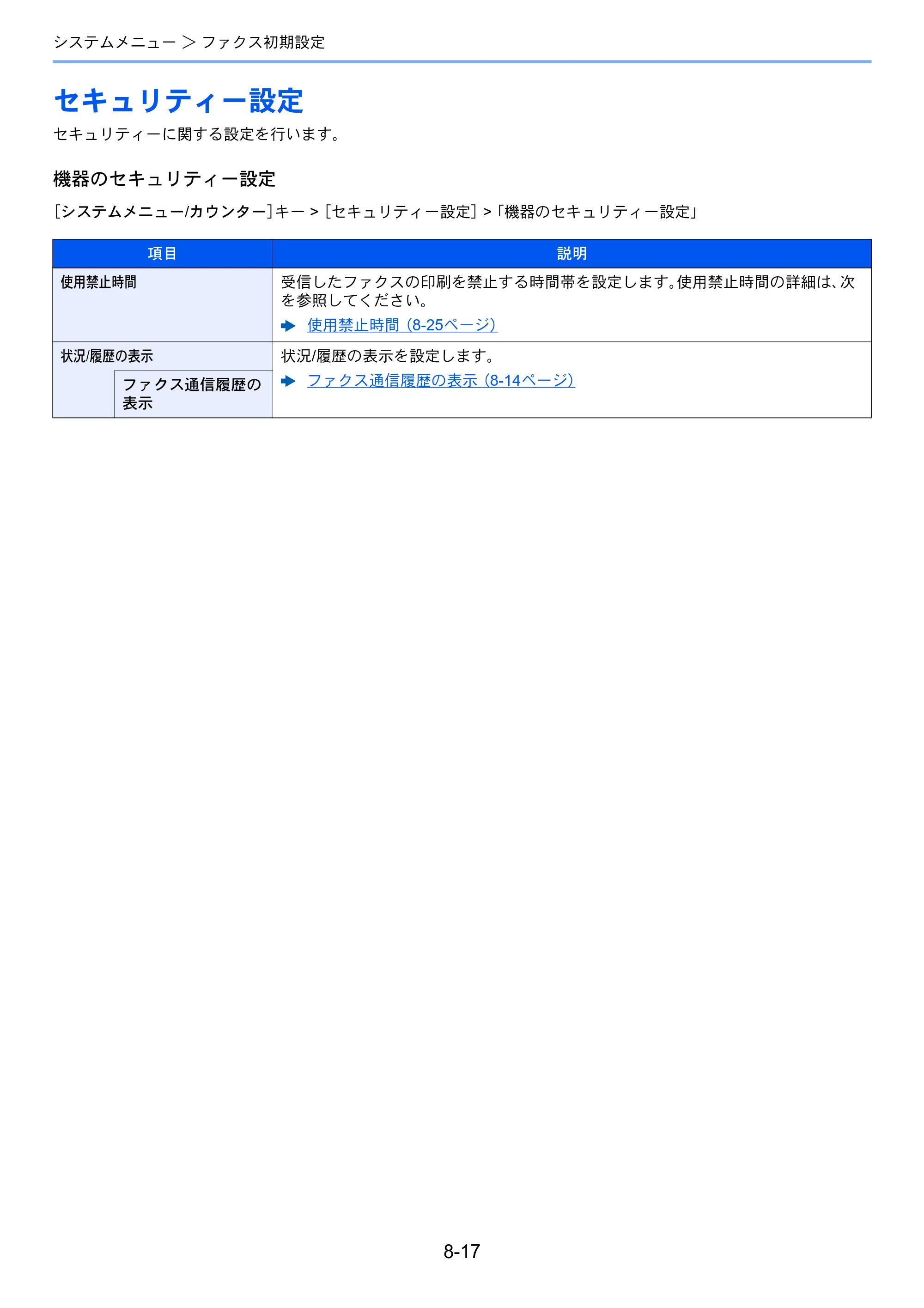 京セラ TASKalfa 358ci / TASKalfa 408ci TASKalfa 408ci/TASKalfa 358ci FAXSystem10(X) 使用説明書 — セキュリティー設定 — 原本ページ — 209ページ