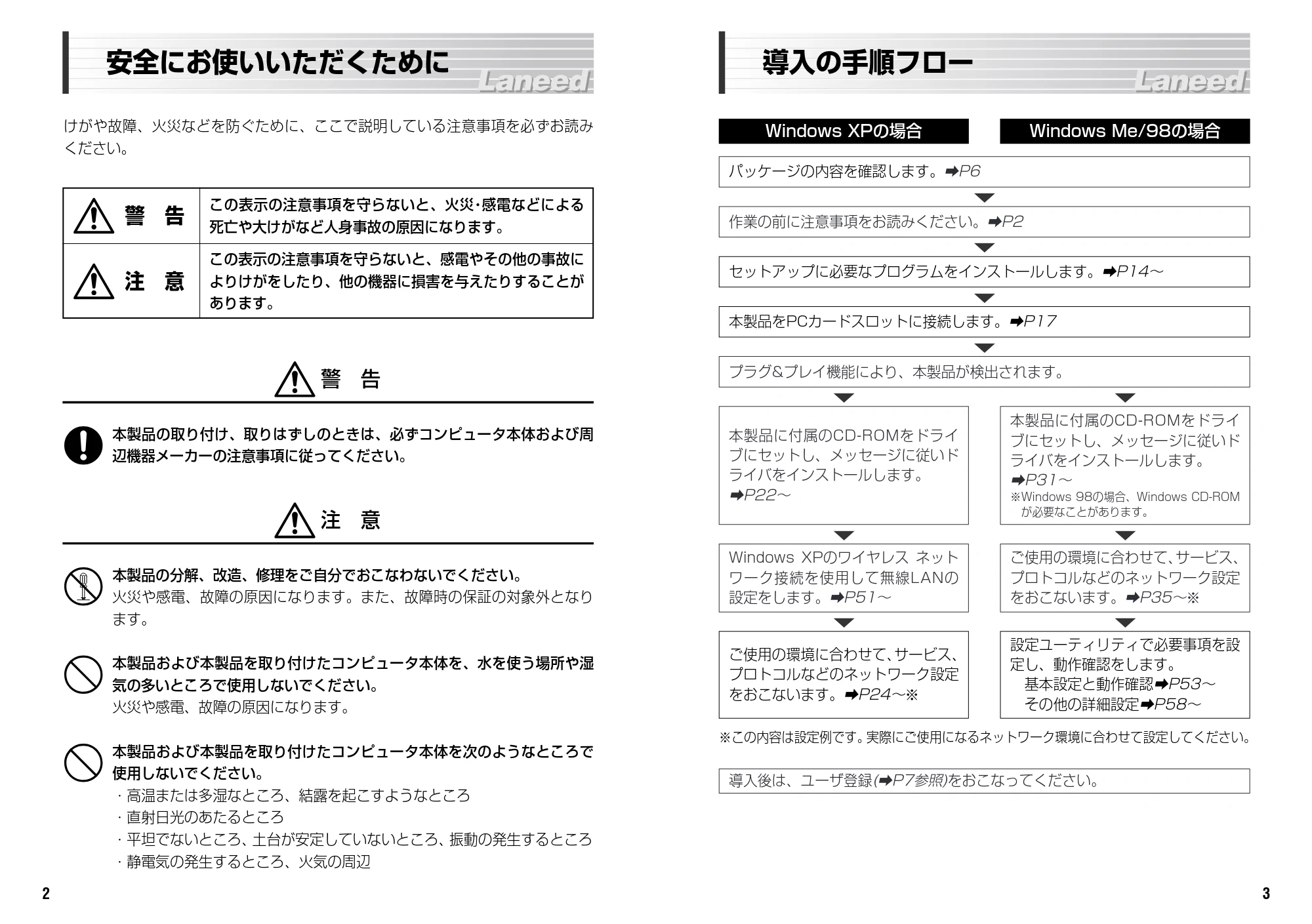 エレコム LD-WBBR1/P 取扱説明書（LD-WBBR1/P同梱無線PCカード用） — 原本ページ — 3ページ