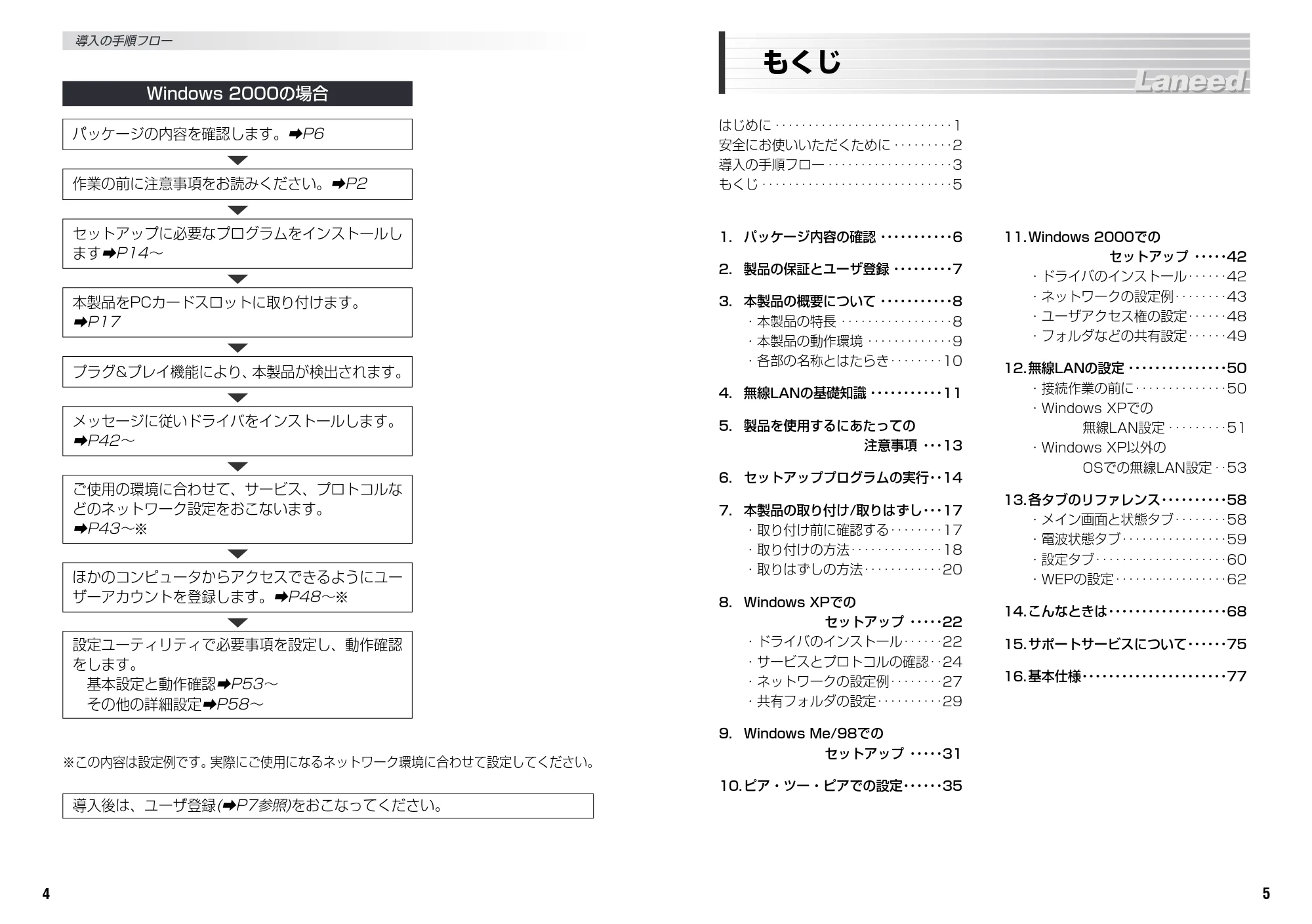 エレコム LD-WBBR1/P 取扱説明書（LD-WBBR1/P同梱無線PCカード用） — 原本ページ — 4ページ