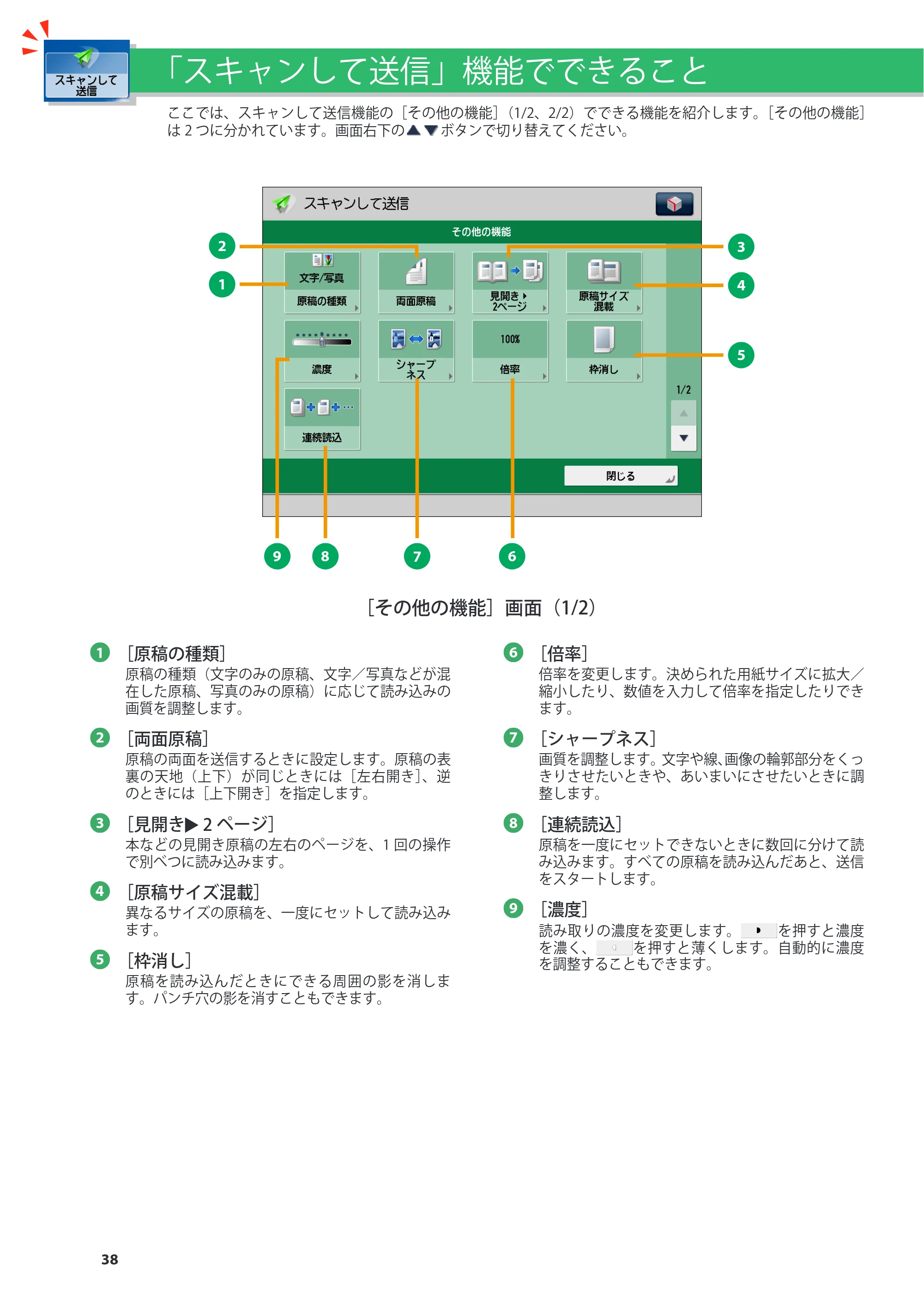 キヤノン imageRUNNER ADVANCE 4045F/4045F-R/4045/4035F/4035/4025F/4025F-R/4025 基本操作ガイド 2012年5月17日更新（PDF：34.8MB） — 原本ページ — 38ページ